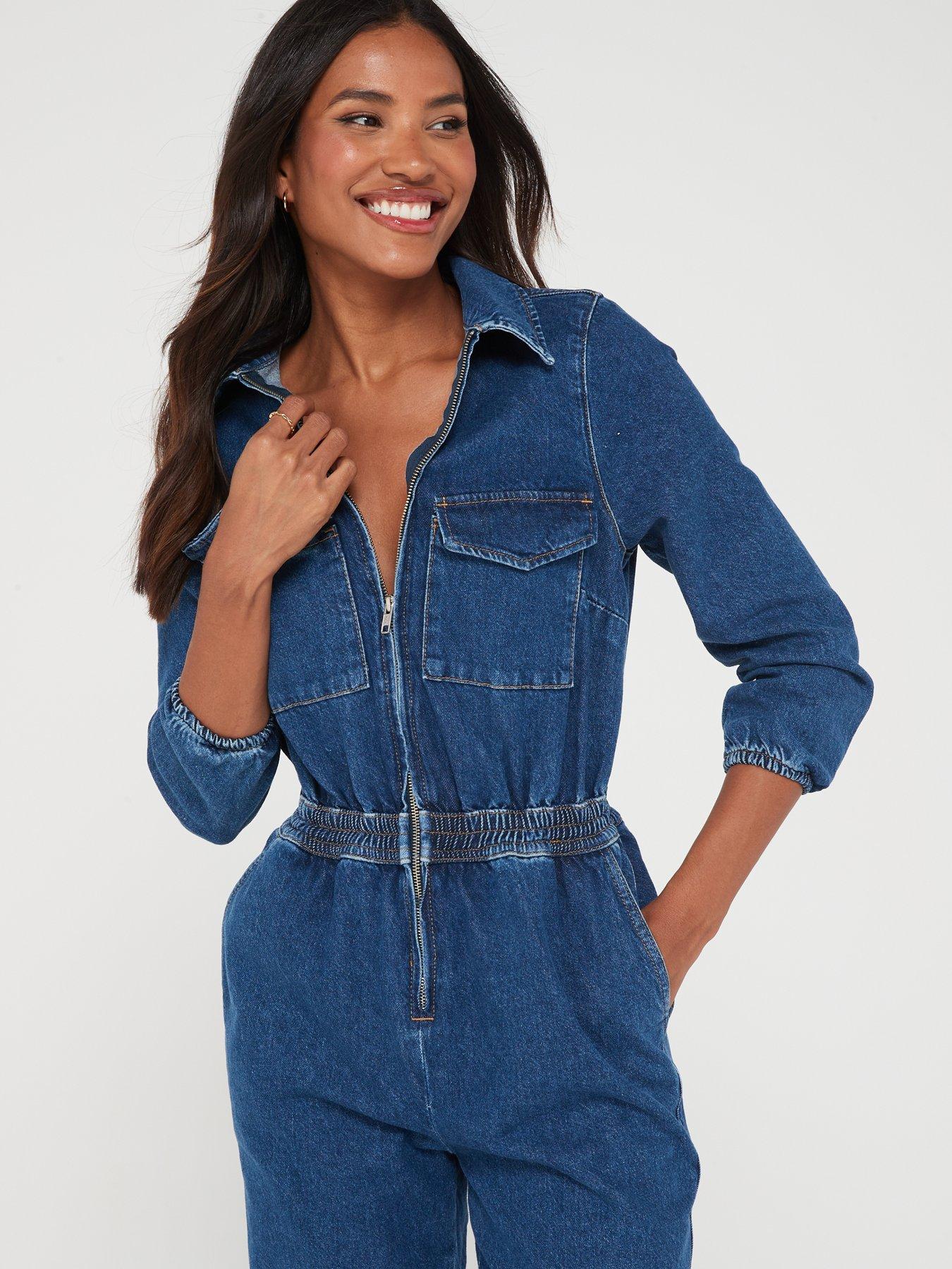 Buy Denim Blue Jumpsuits &Playsuits for Women by FOUNDRY Online