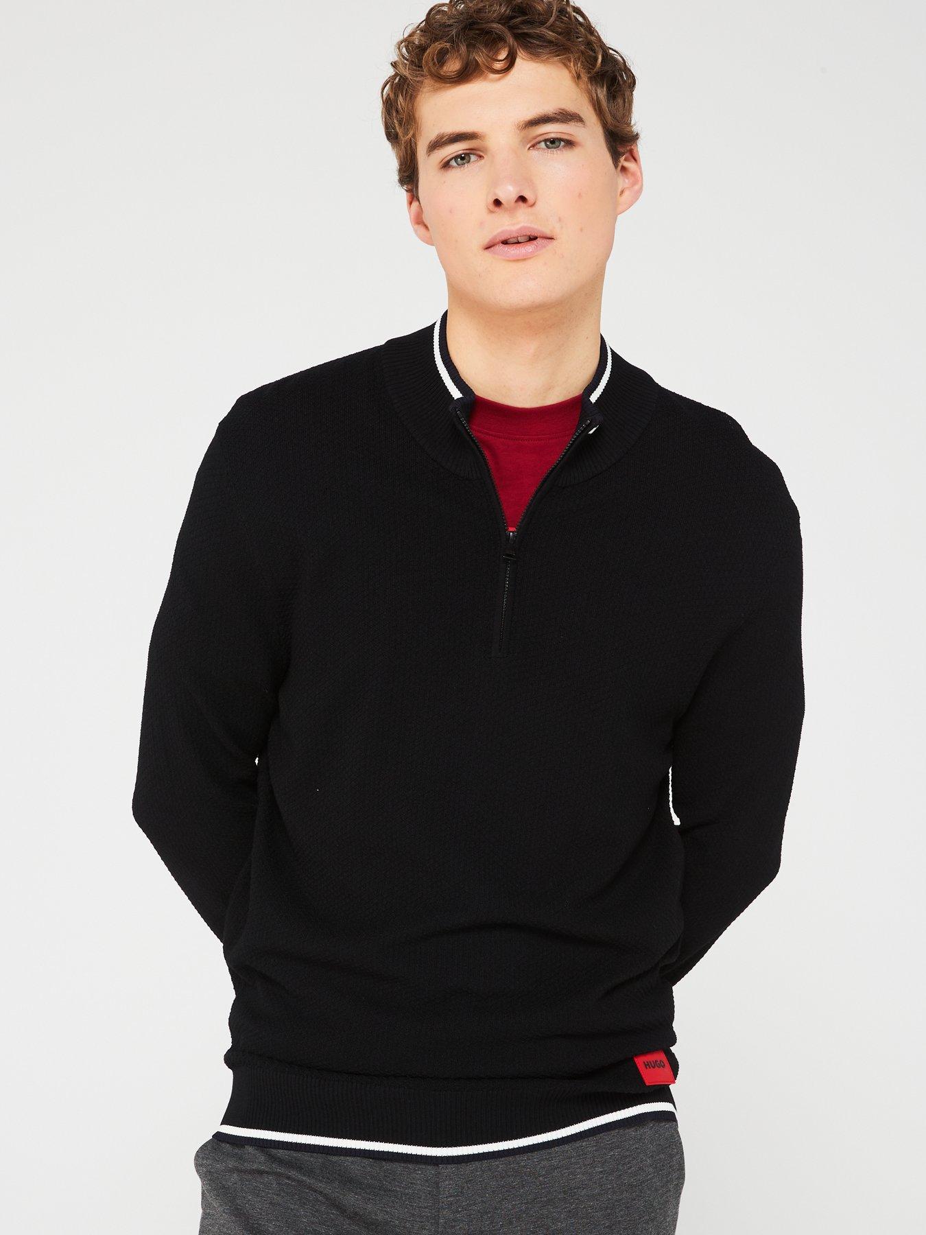 hugo-saikk-zip-neck-jumper-black