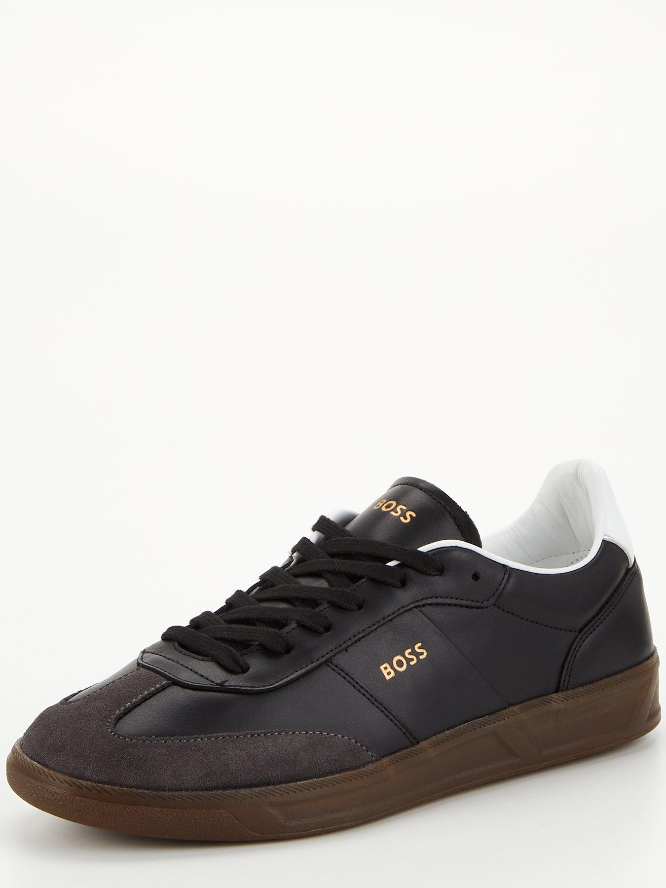 Boss black leather trainers hotsell