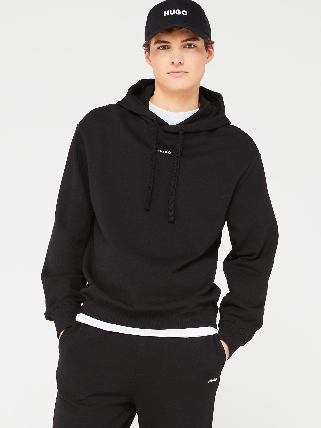 Image of HUGO Dapo Relaxed Fit Overhead Hoodie - Black