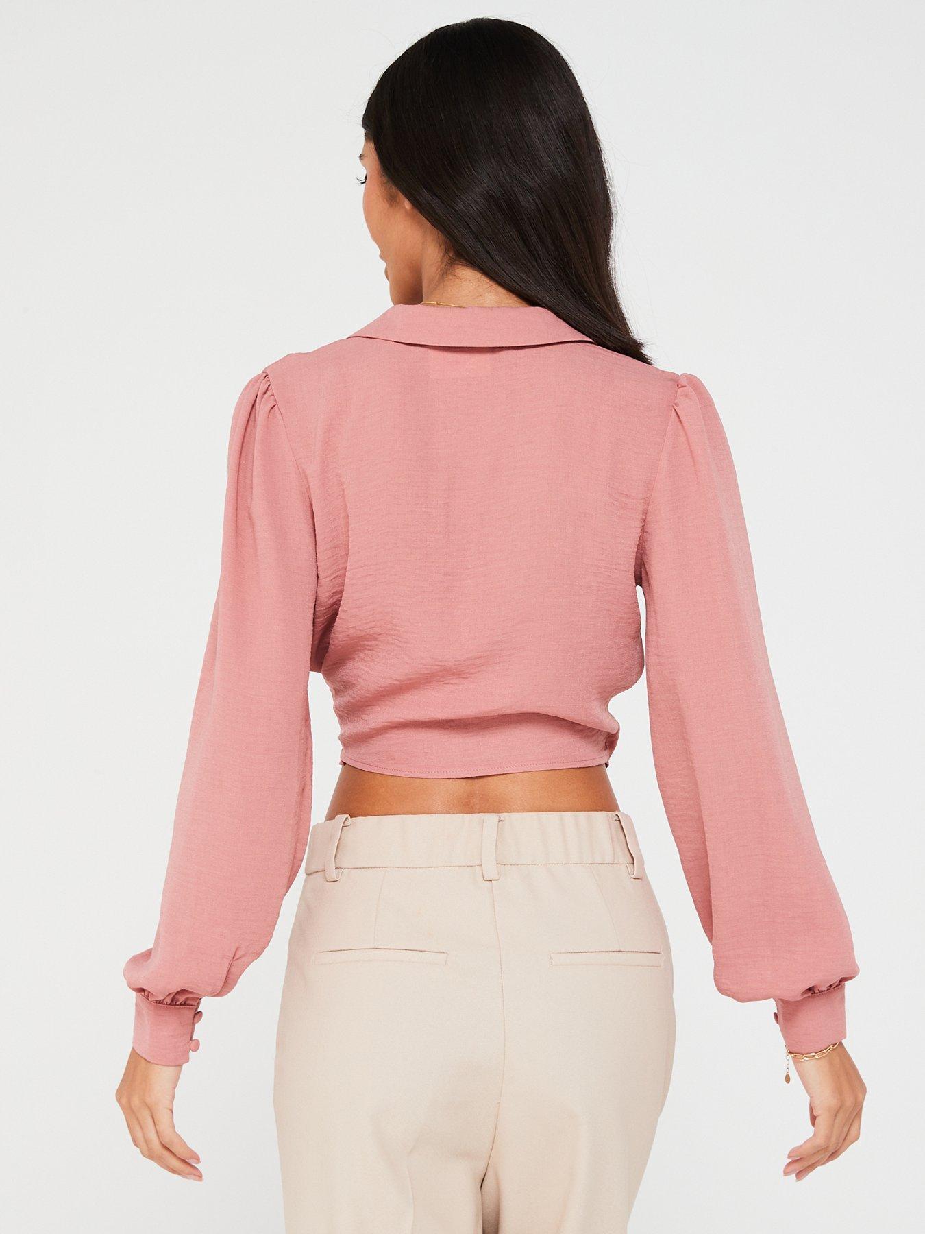 v-by-very-long-sleeve-wrap-blouse-pinkstillFront