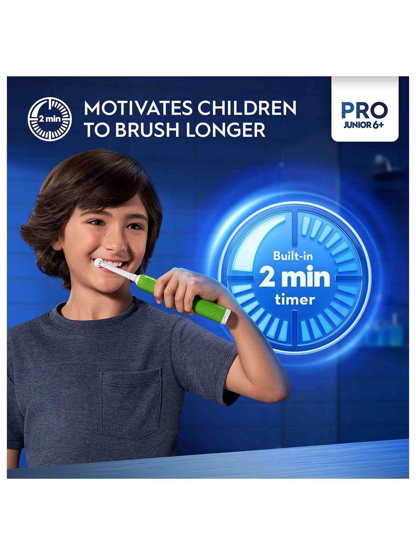 Image 2 of 3 of Oral-B Pro Junior 6+ Green Electric Toothbrush