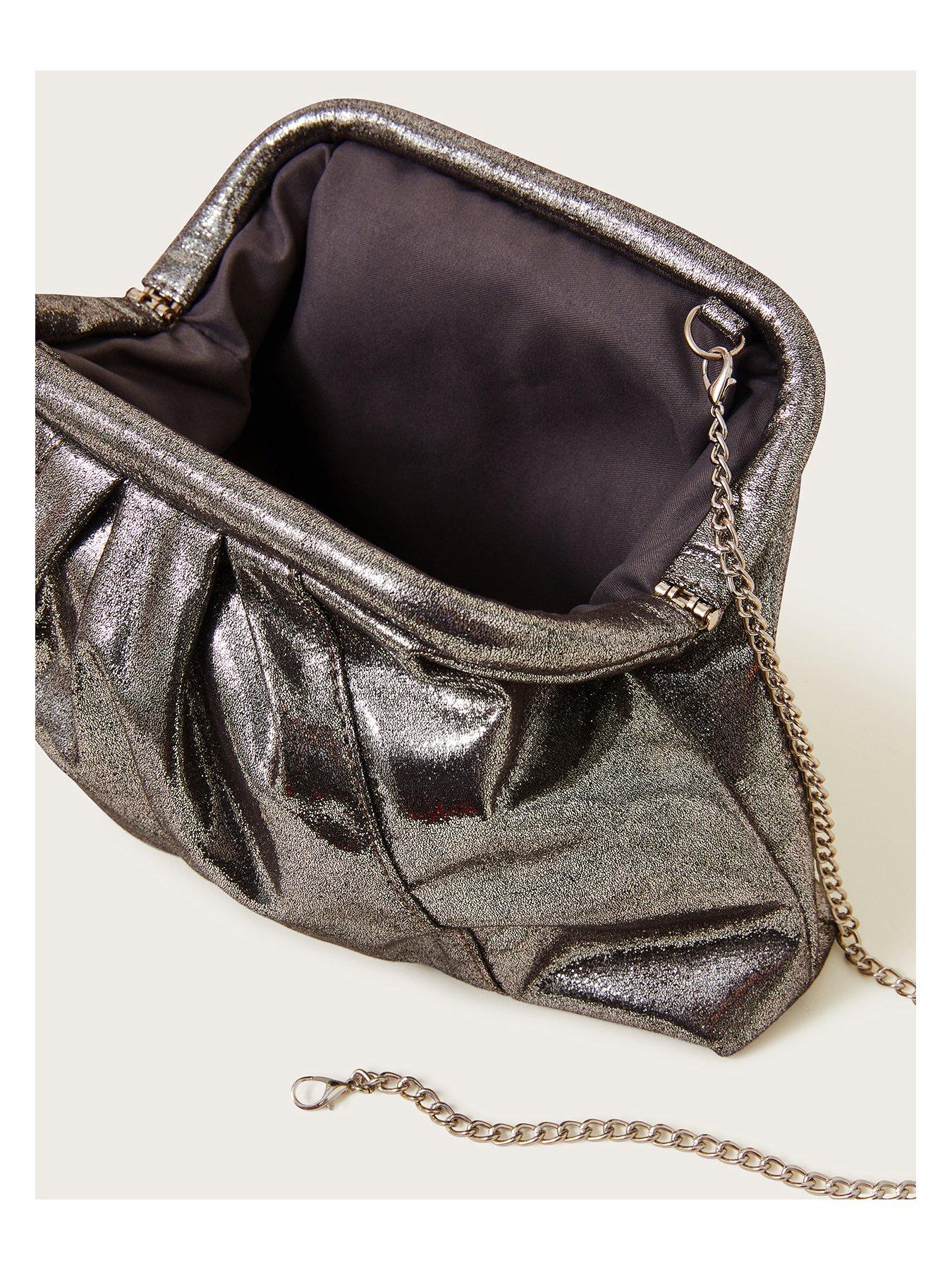 Monsoon silver best sale clutch bag