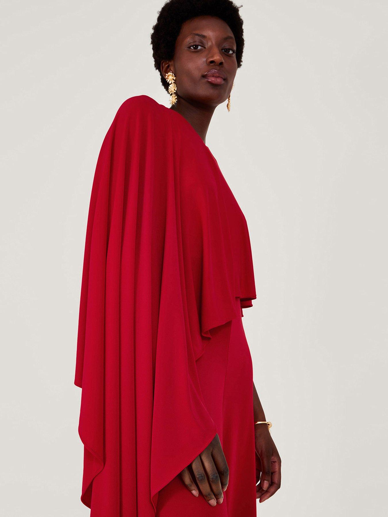 Image 4 of 5 of Monsoon Delia Drape Jumpsuit - Red