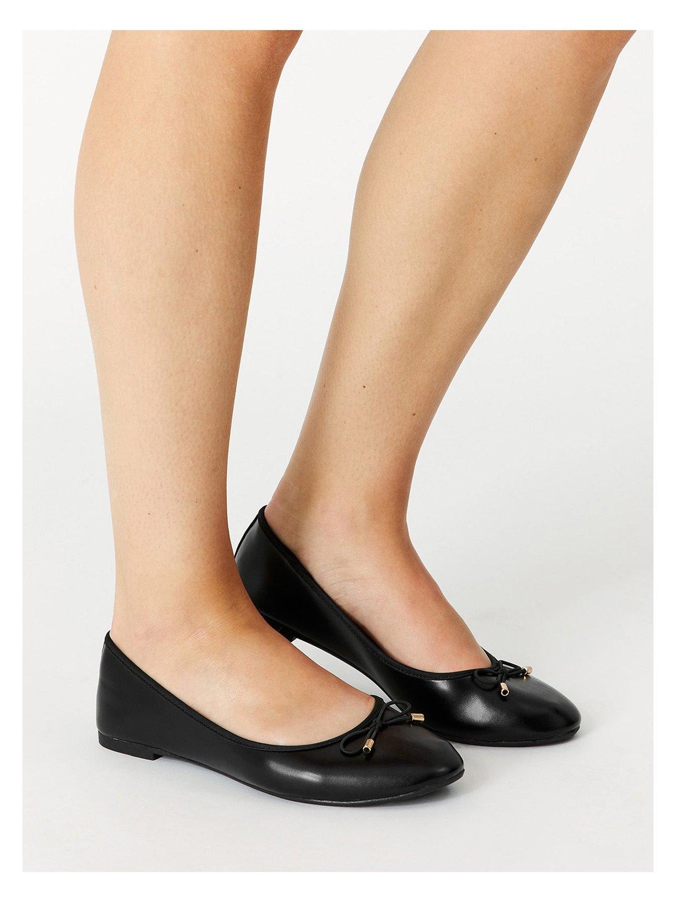 Image 2 of 4 of Accessorize Plain Pu Ballerina - Black