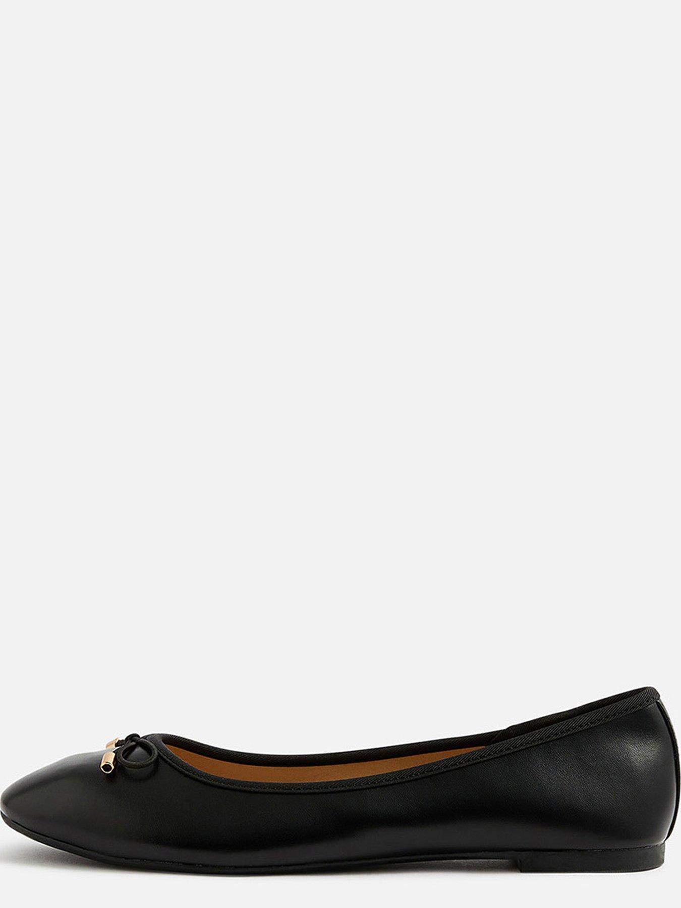 Image 4 of 4 of Accessorize Plain Pu Ballerina - Black