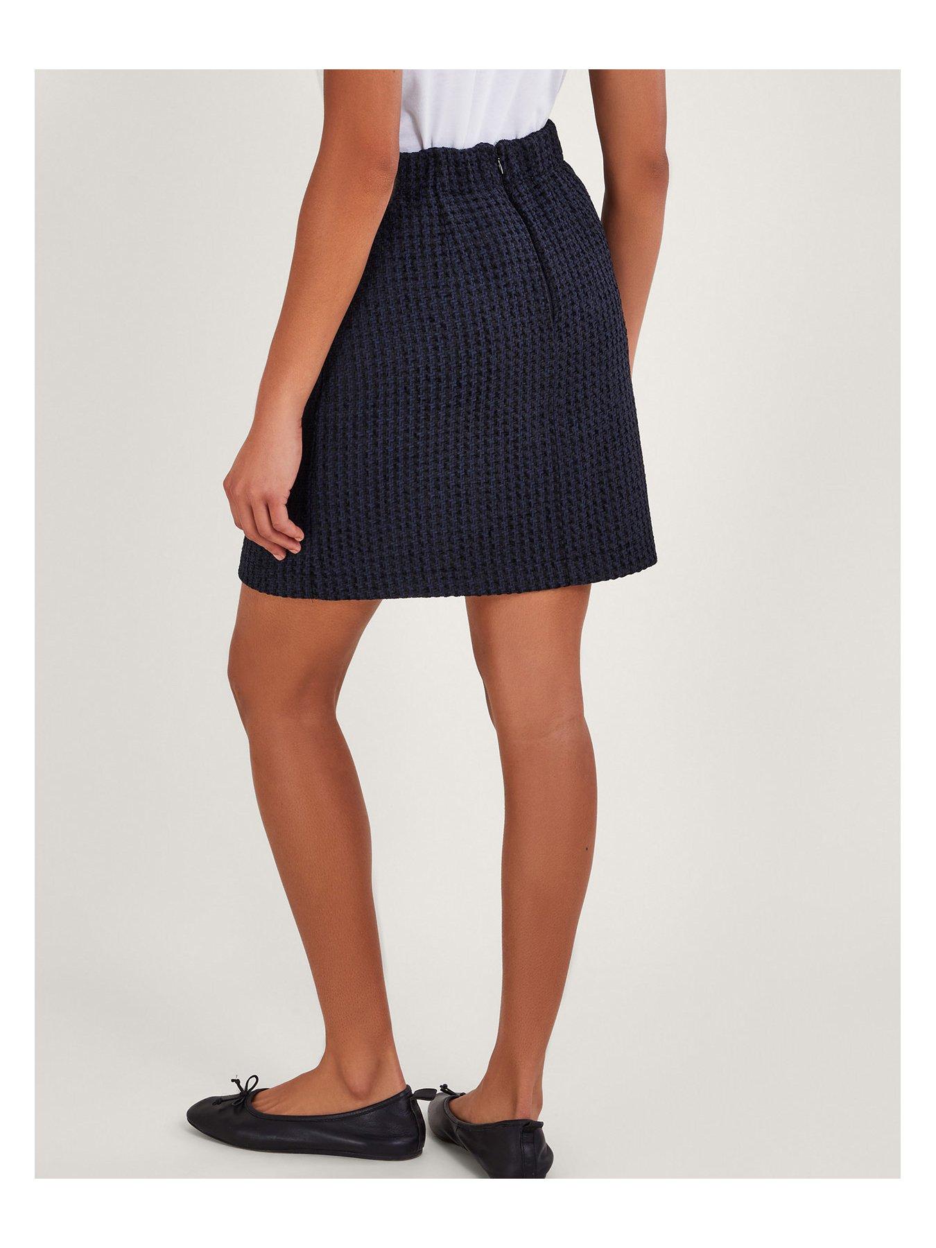 Image 2 of 5 of Monsoon Tilly Tweed Short Skirt - Black