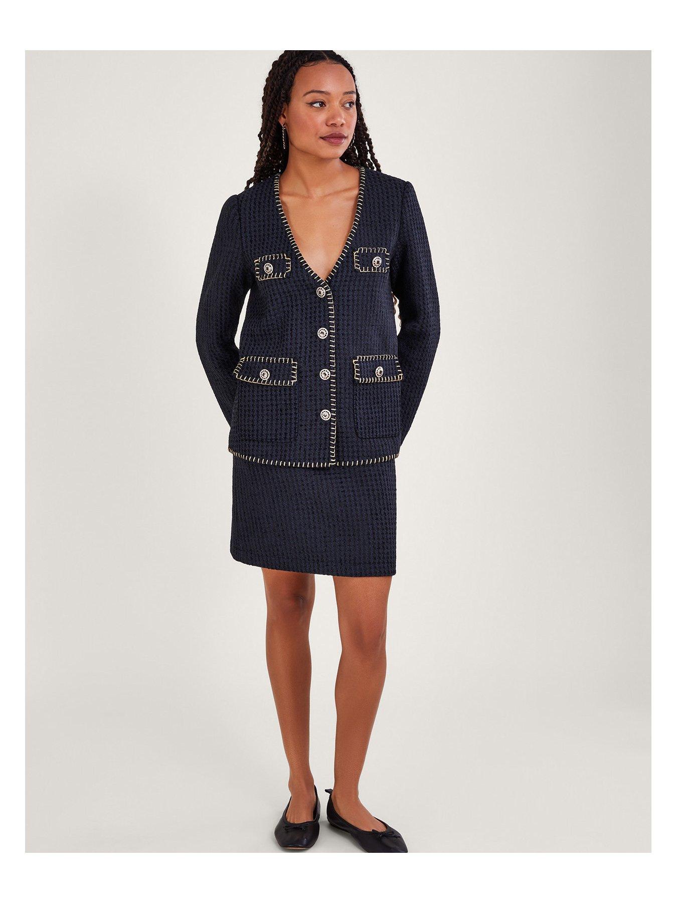 Image 3 of 5 of Monsoon Tilly Tweed Short Skirt - Black