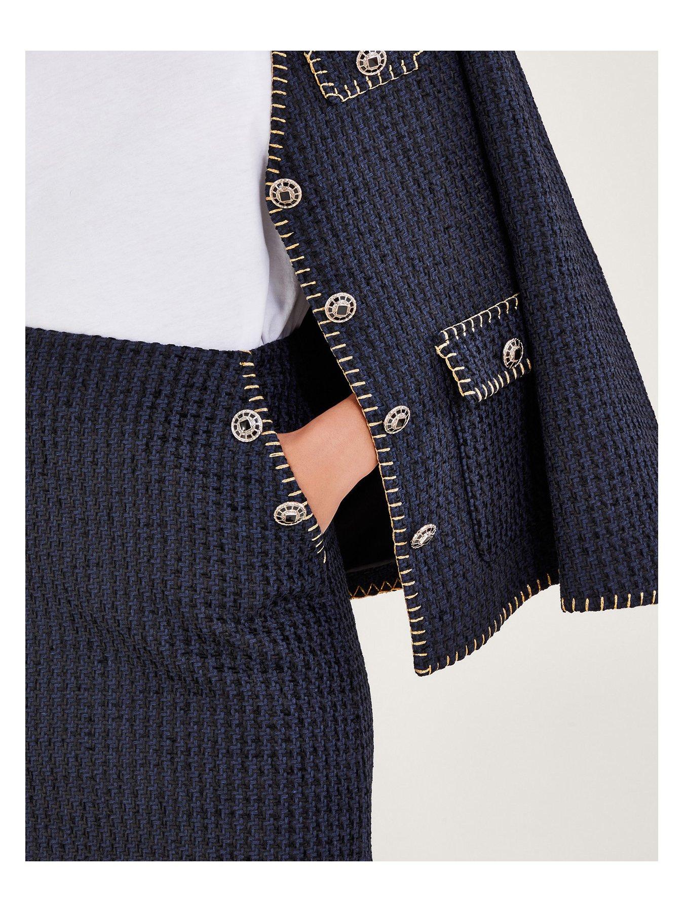 Image 4 of 5 of Monsoon Tilly Tweed Short Skirt - Black
