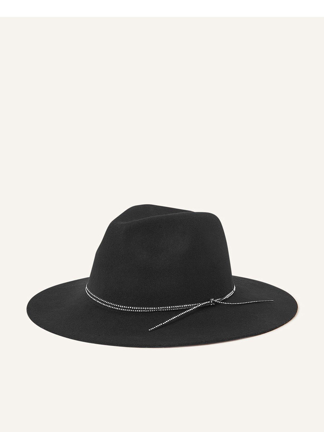 Image 1 of 4 of Accessorize Wool Fedora Sparkle Trim Hat