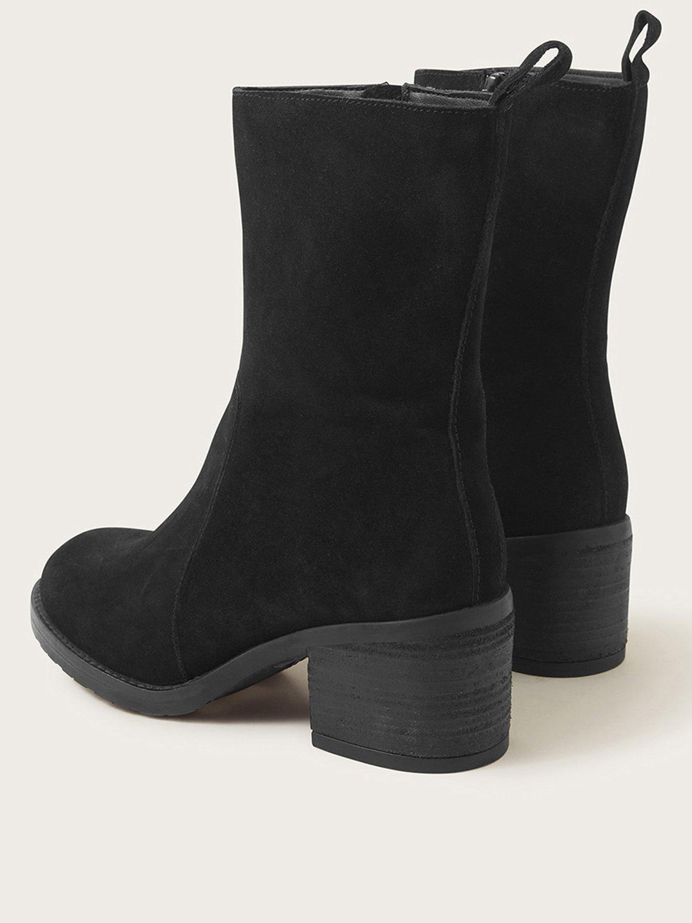 Image 3 of 4 of Monsoon Short Suede Ankle Boot - Black
