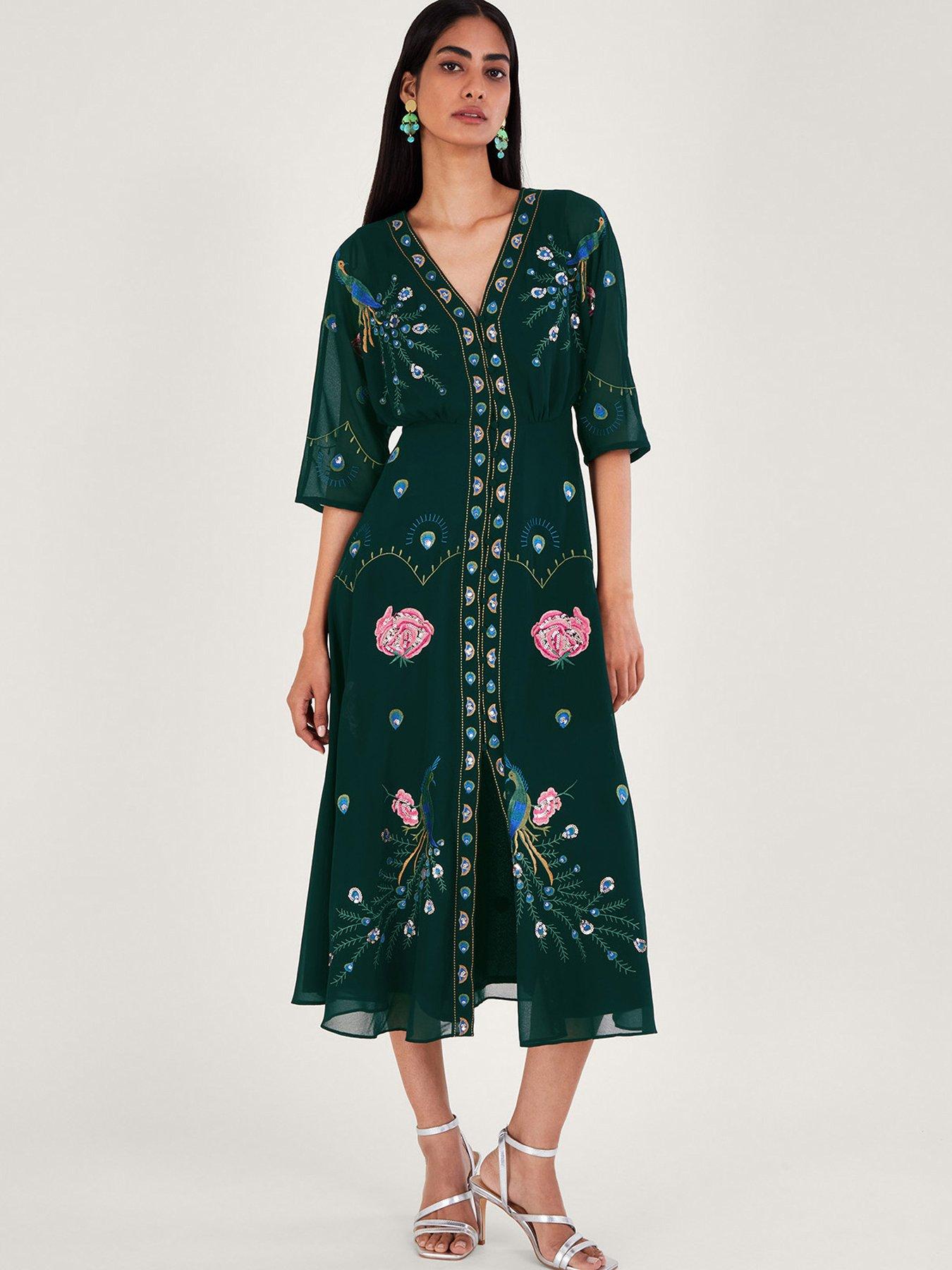 Monsoon valentina discount embroidered midi dress