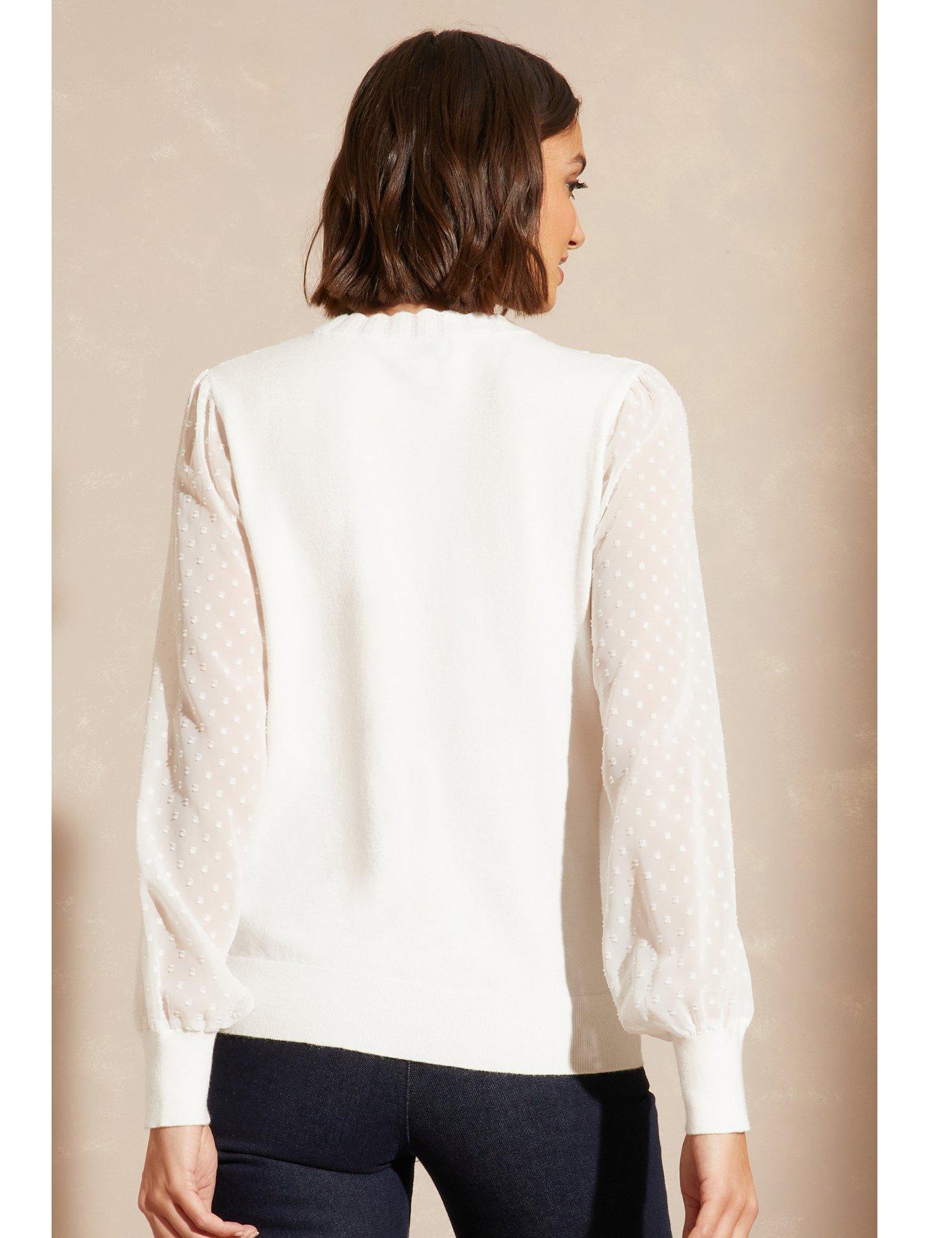 Sheer hotsell sleeve jumper