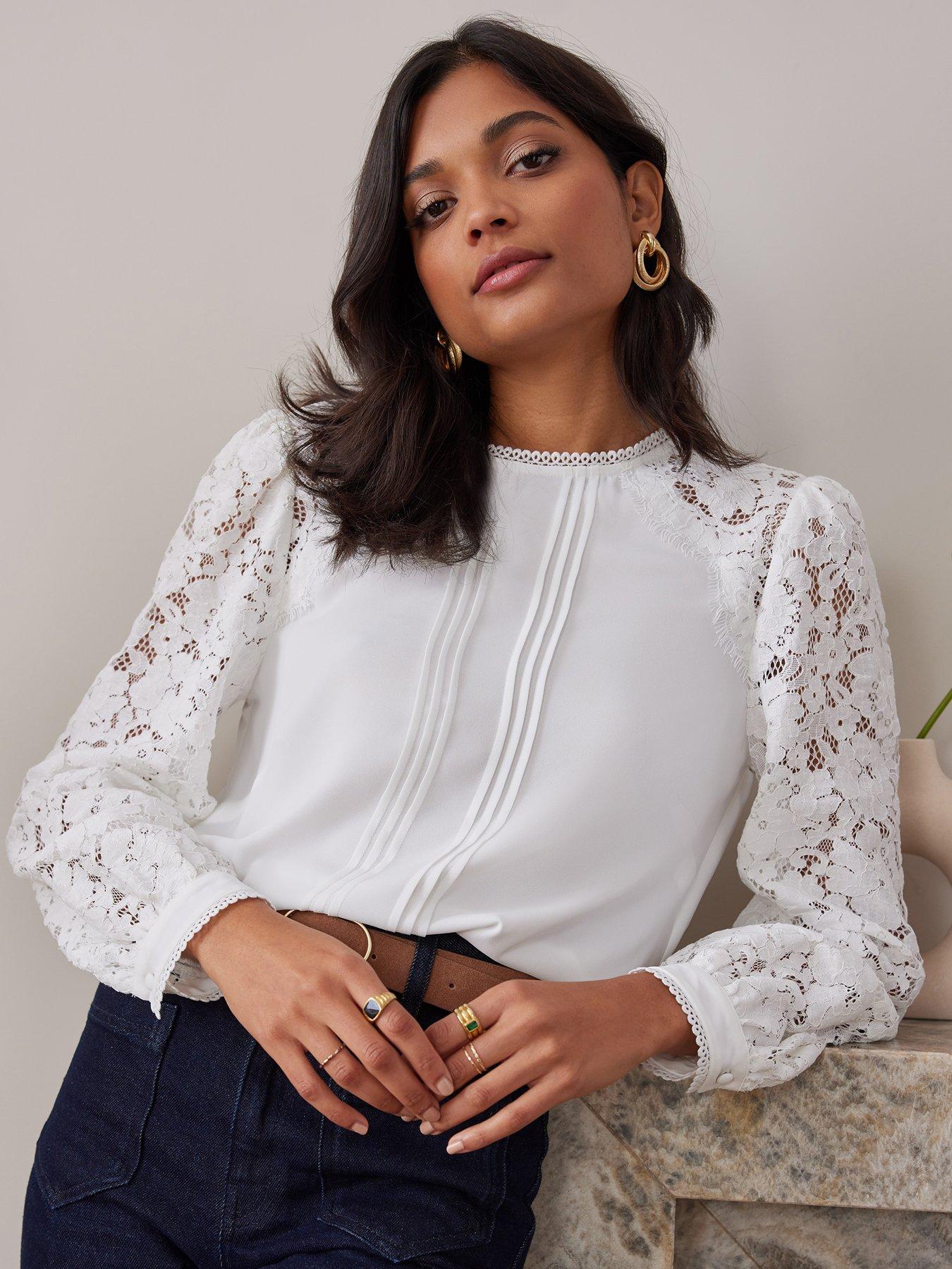 Lace Blouse Long Sleeve - Ivory