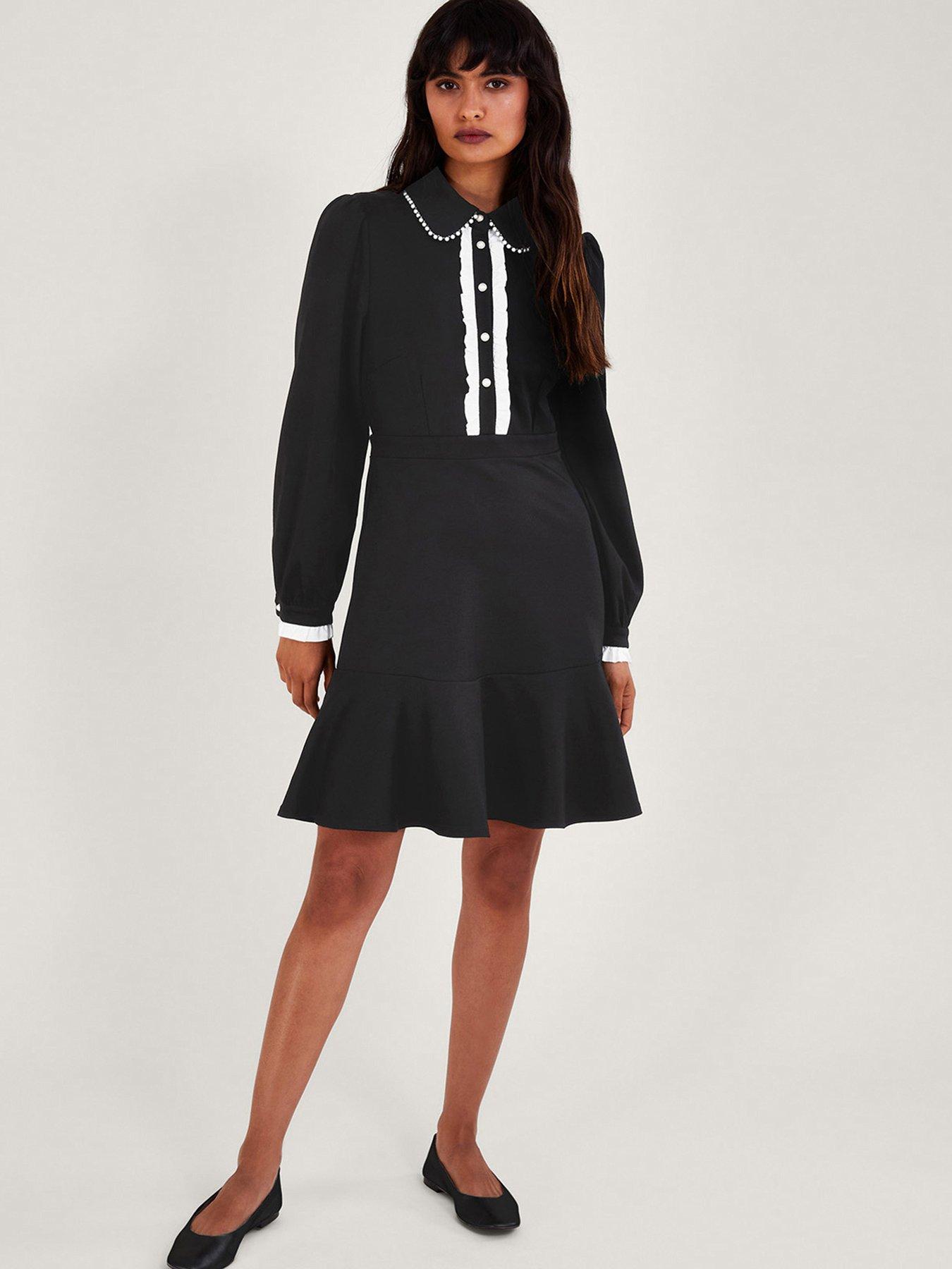 Image 1 of 5 of Monsoon Paloma Ponte Dress - Black