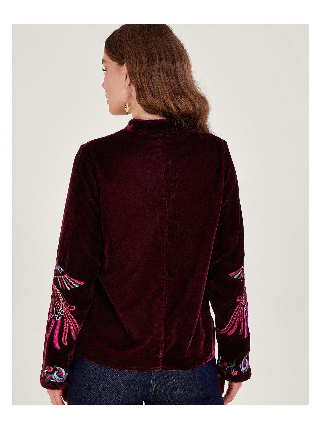 Monsoon red velvet outlet jacket