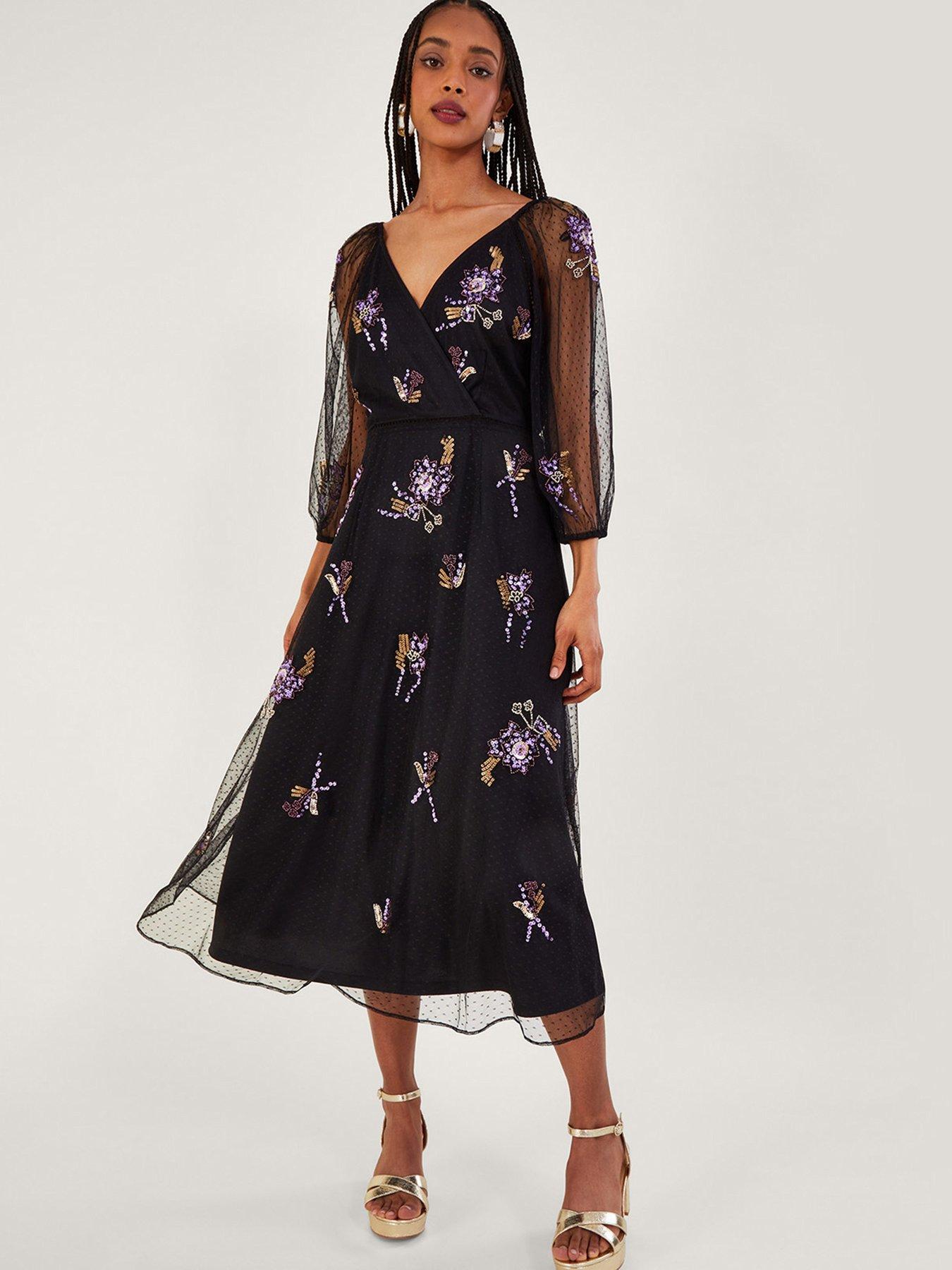 Monsoon valentina store embroidered midi dress