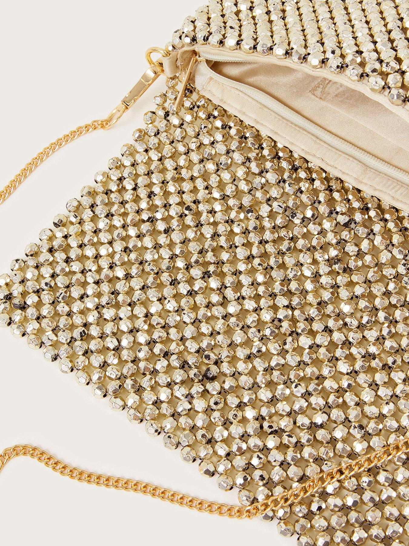Image 4 of 4 of Monsoon All Over Beaded Gold Bag