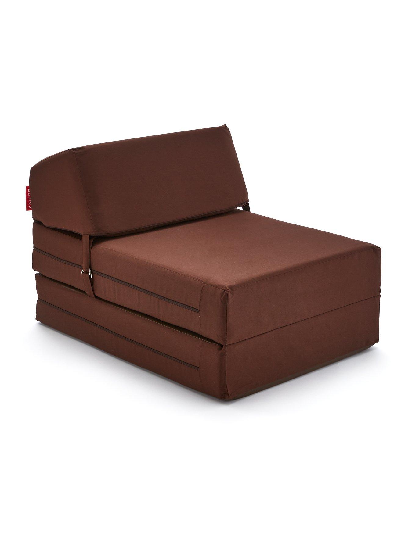 kaikoo-single-folding-chair-bed-chocolatestillFront