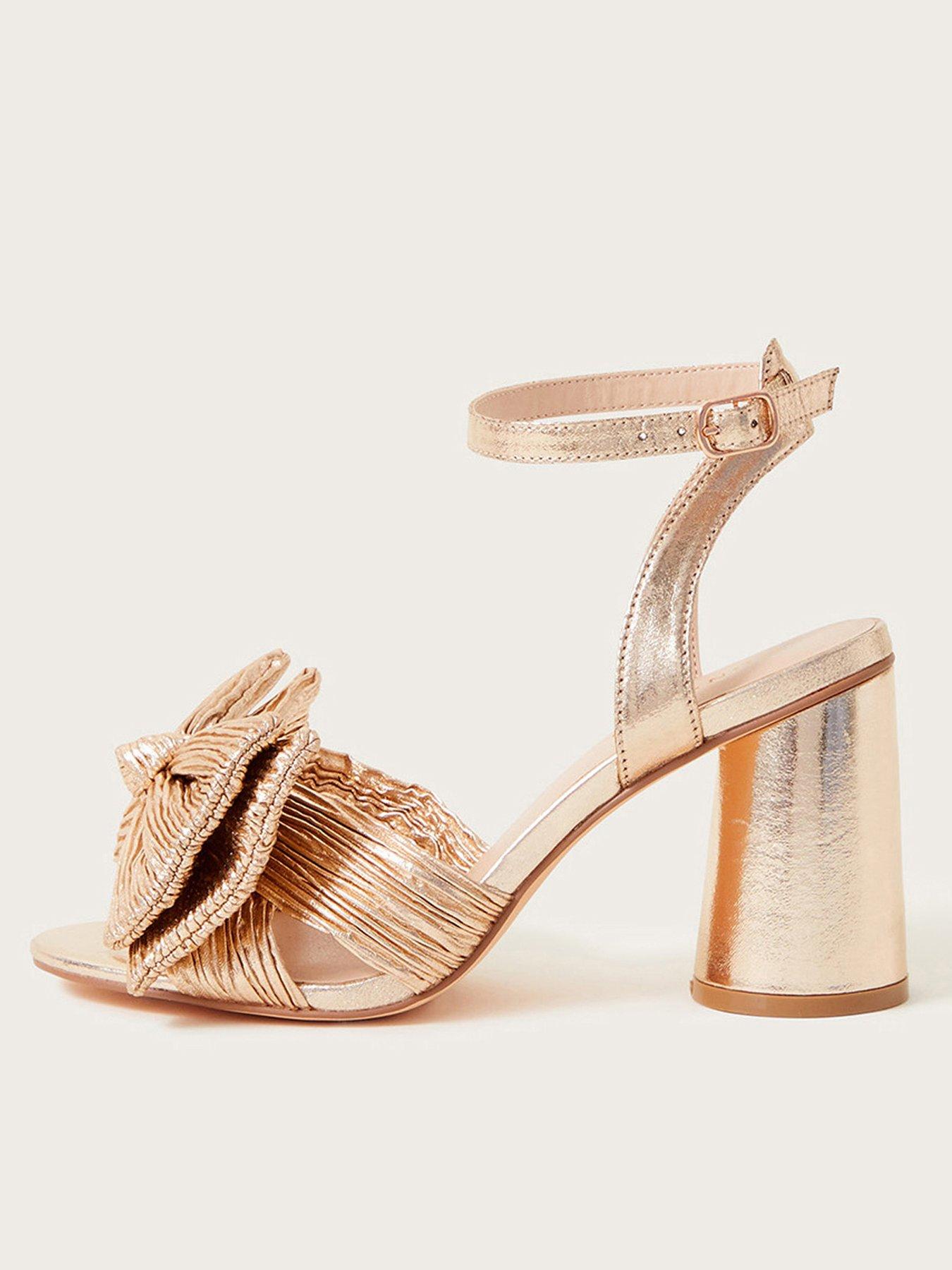 Rose gold bow store sandals