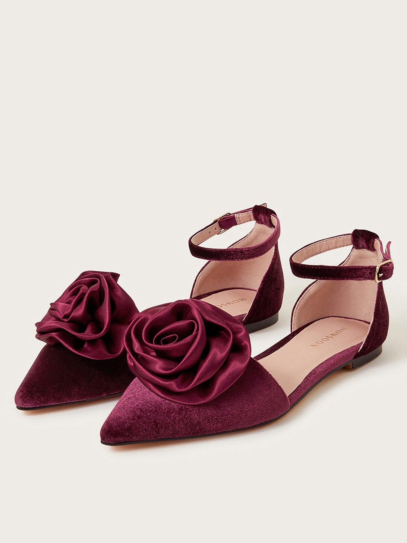 monsoon-satin-corsage-shoe-red