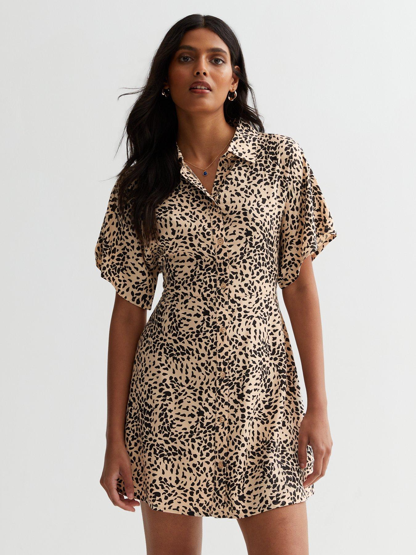 New look animal print shirt dress online