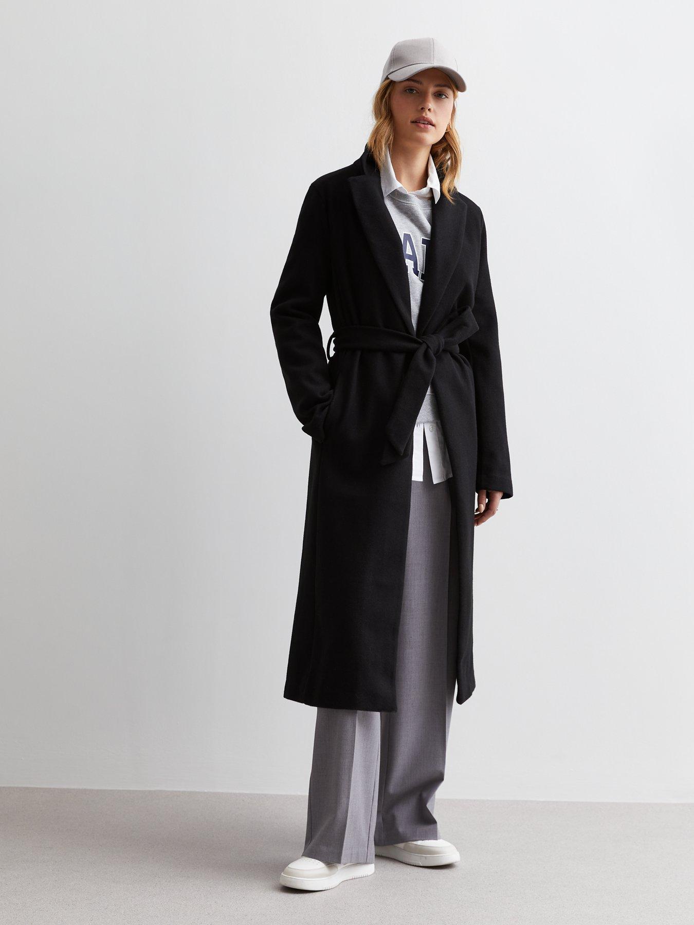 New look black outlet trench coat