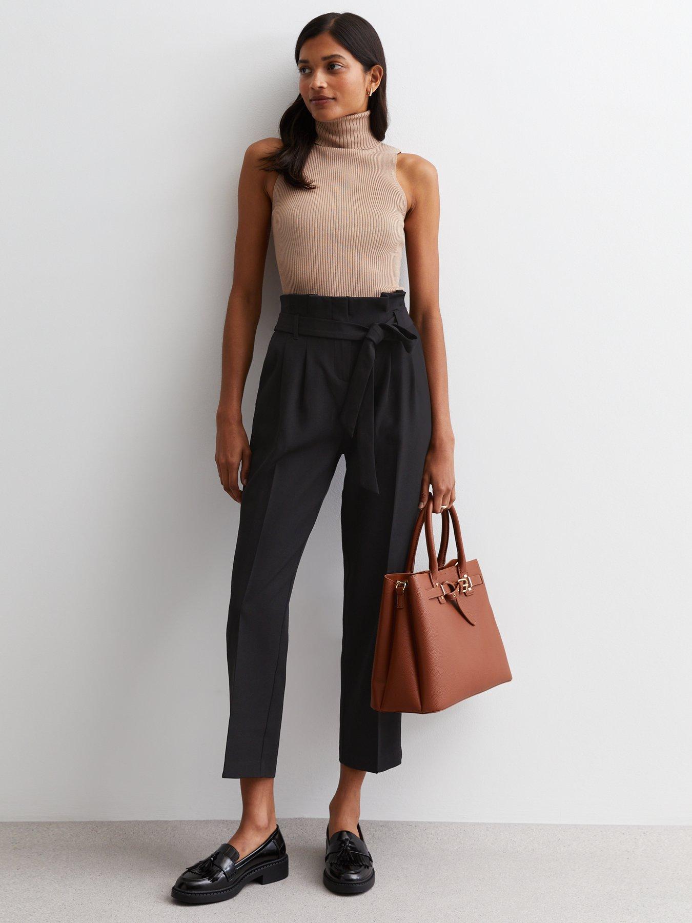 new-look-high-waist-paperbag-trousers-black