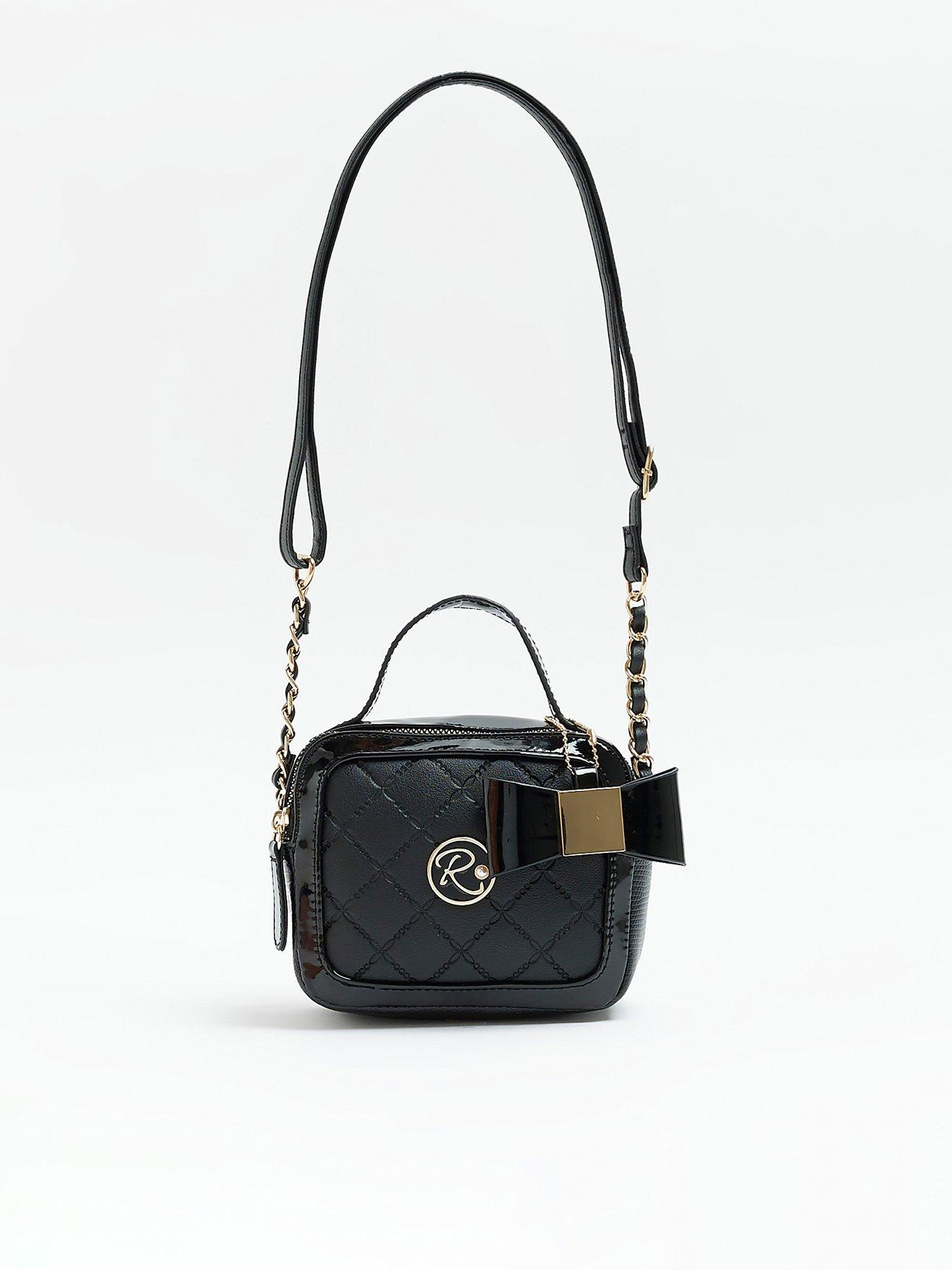 River Island Black and Gold Detail Bag, in Swansea