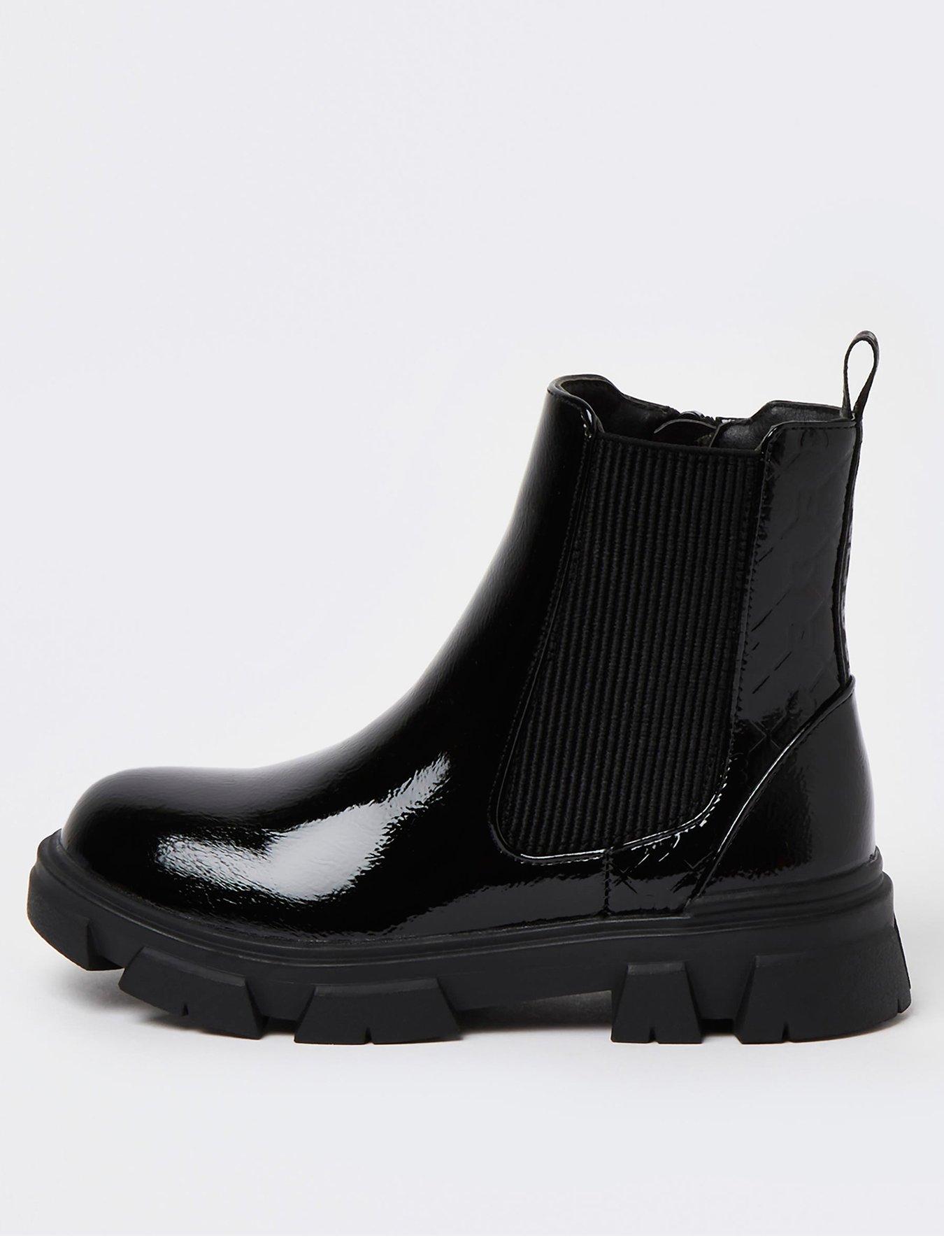 River island black hot sale leather ankle boots