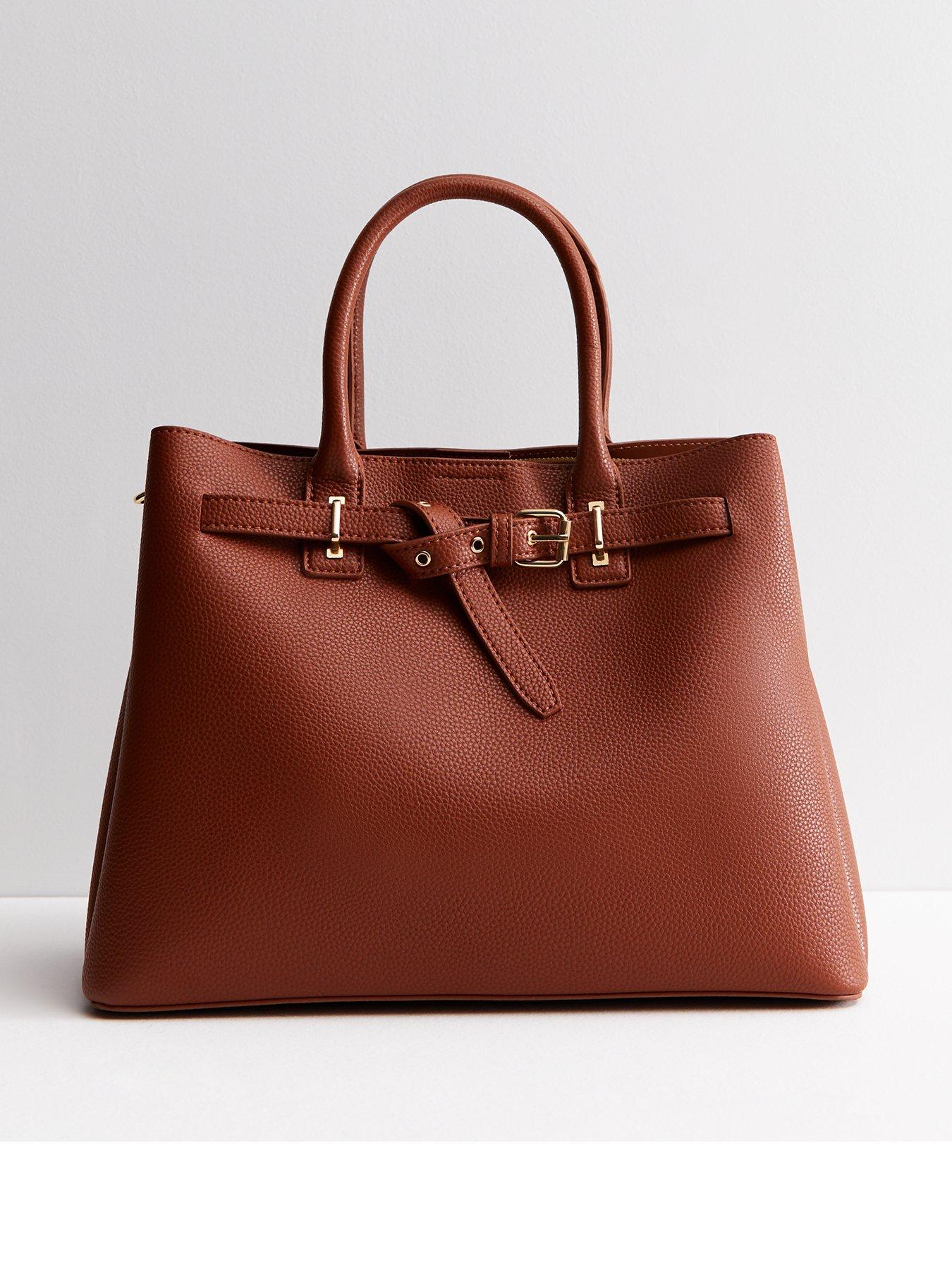 new-look-tan-leather-look-buckle-tote-bag