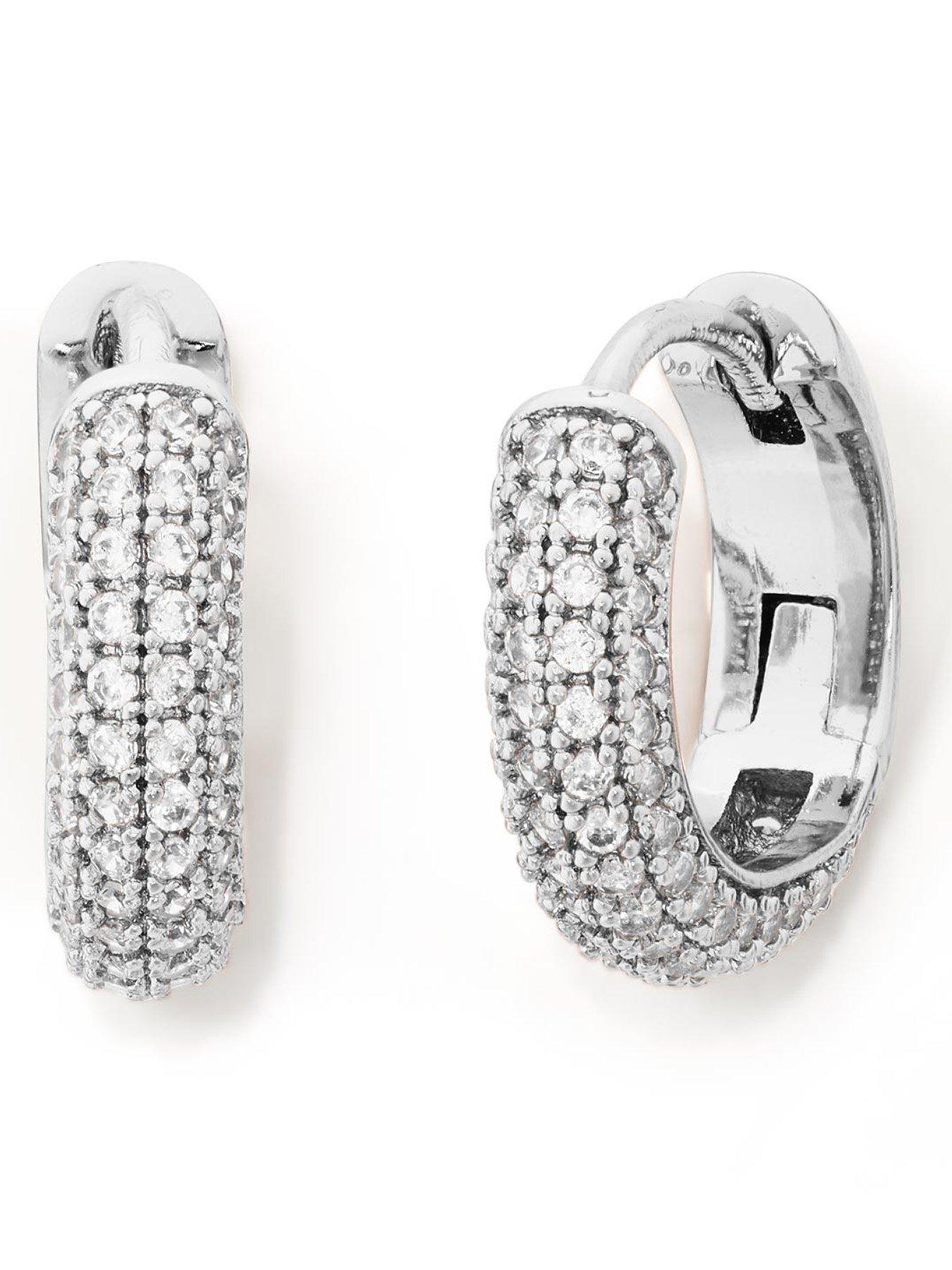 Kate Spade New York Brilliant Statements Pavé Mini Huggies - Silver