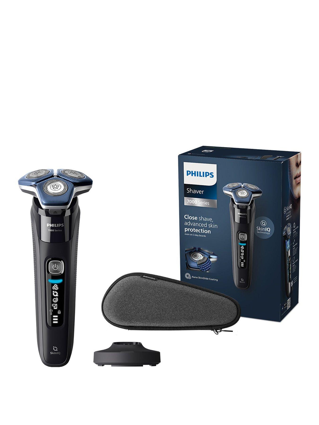 Philips Series 7000 Wet  &  Dry Men's Electric Shaver with Pop-up Trimmer, Travel Case, Charging Stand  &  GroomTribe App Connection - S7886/35
