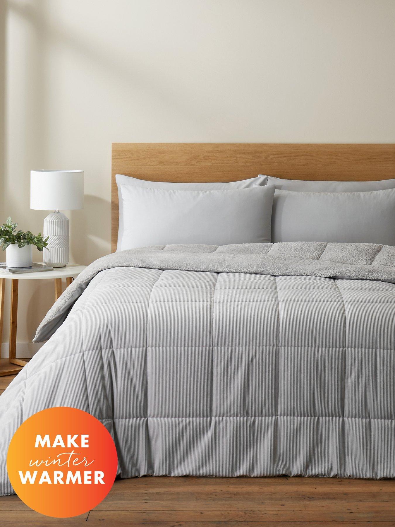 Image 1 of 5 of Catherine Lansfield Cosy Cord Coverless Duvet - Silver