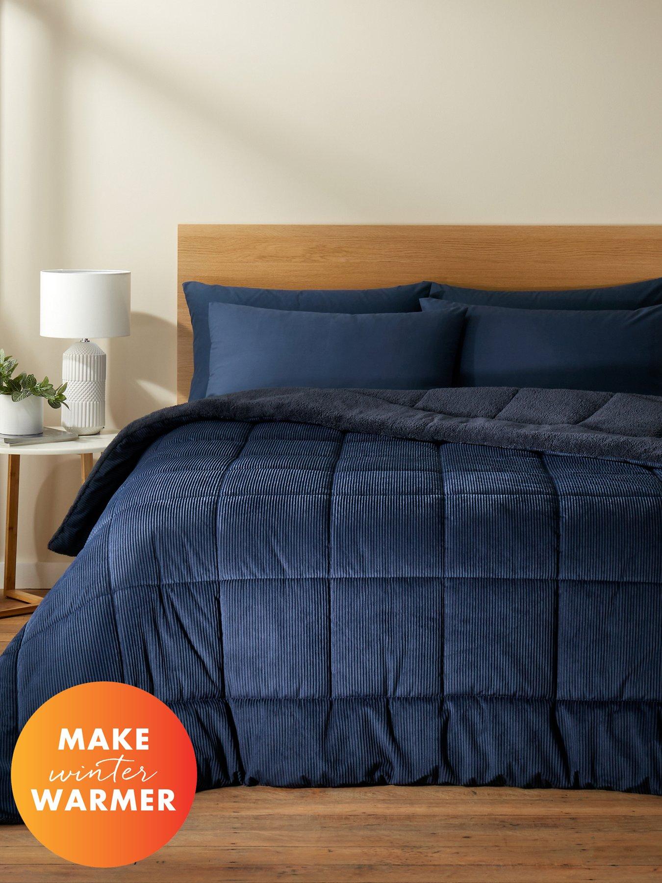 Catherine Lansfield Cosy Cord Coverless Duvet Navy Very Ireland