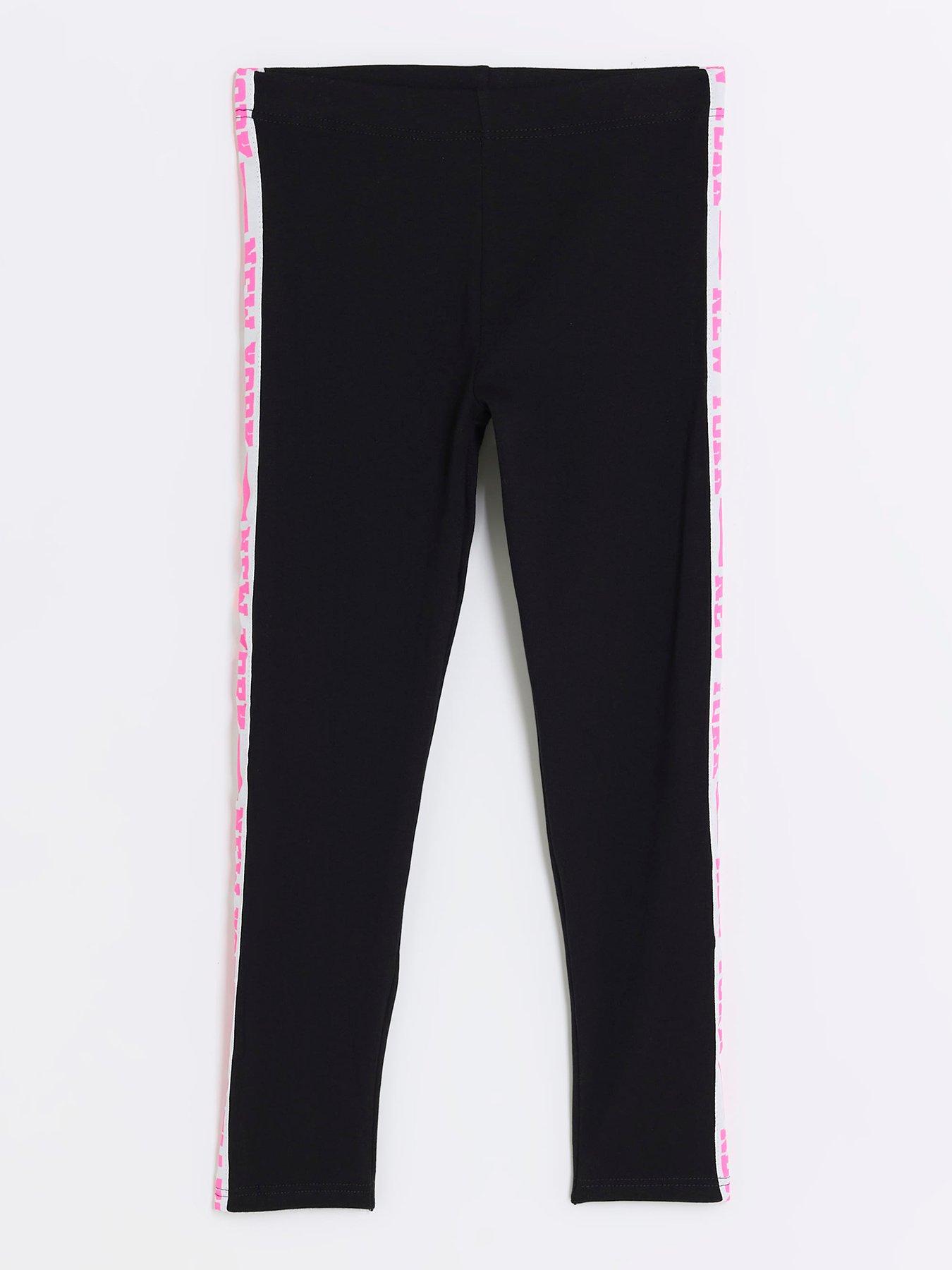 River Island Girls Rib Flared Trousers - Black