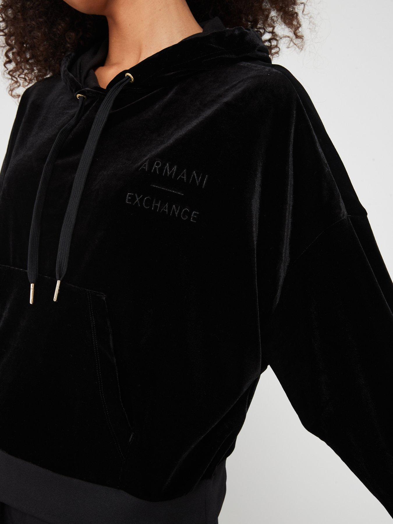 armani-exchange-velour-front-pocket-hoodie-blackdetail