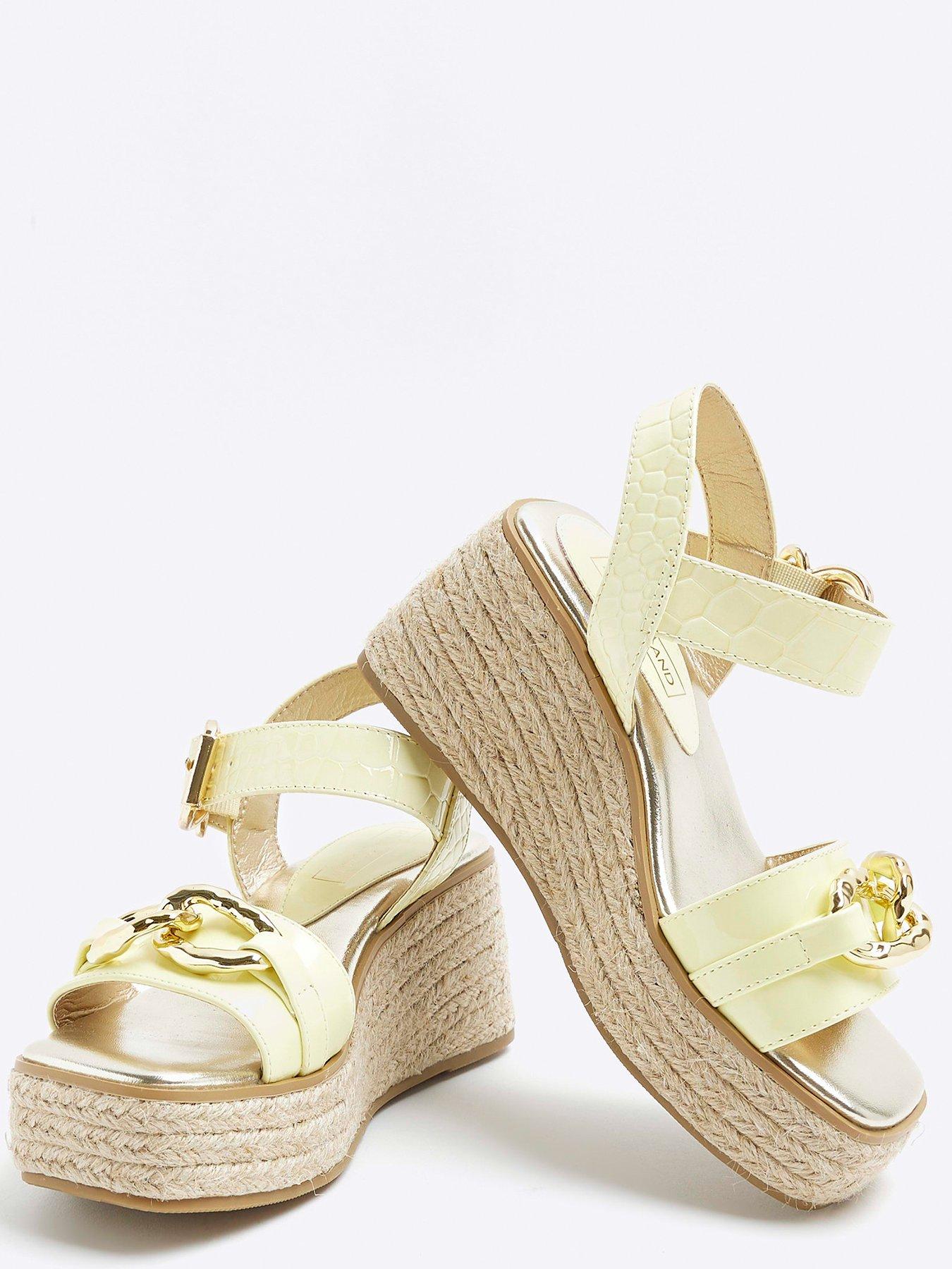 River island deals wedges gold