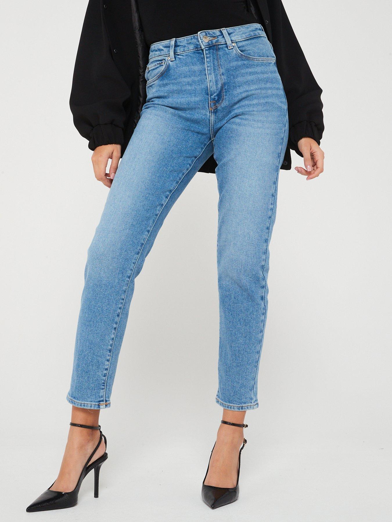 only-emily-stretch-high-waist-straight-leg-ankle-jean-blue