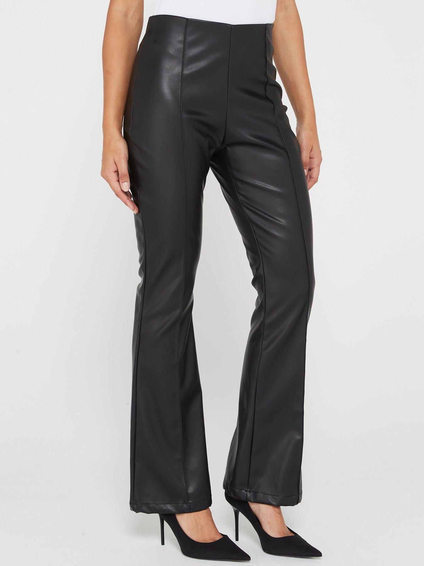 V by Very Faux Leather Utility Joggers - Black
