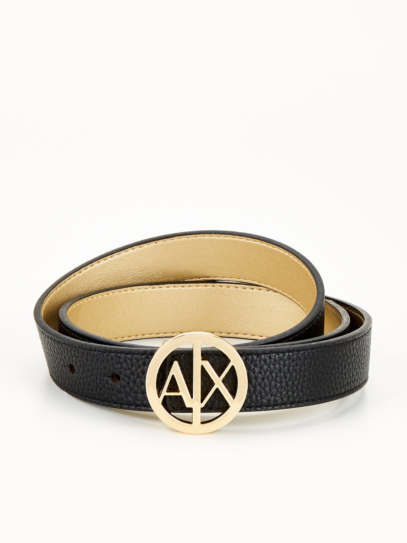 Armani Exchange Reversible Belt - Black/gold