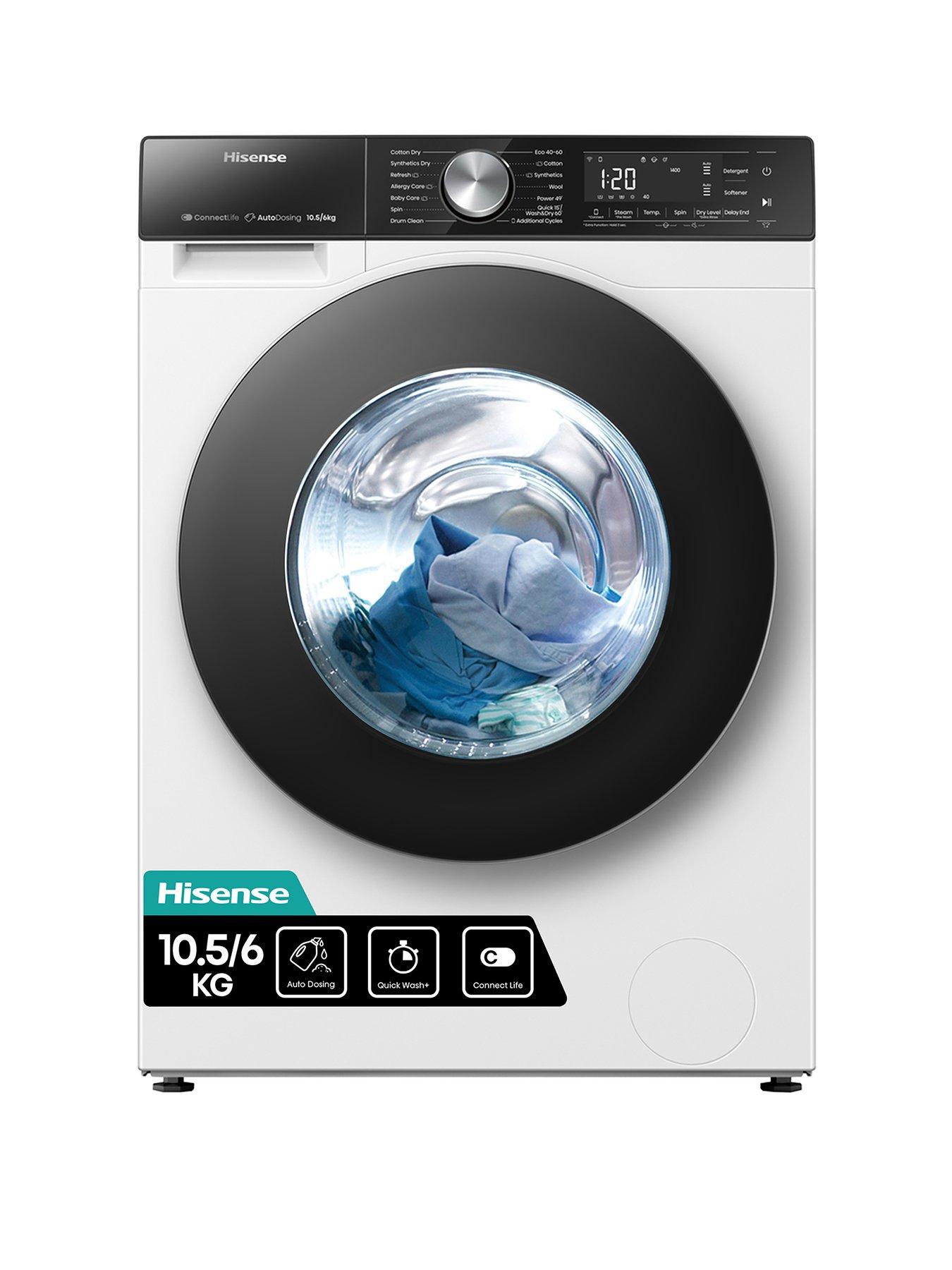 Hisense 5S Series Wd5S1045Bw 10.5Kg 1400Rpm Auto Dosing Freestanding Washer Dryer - White