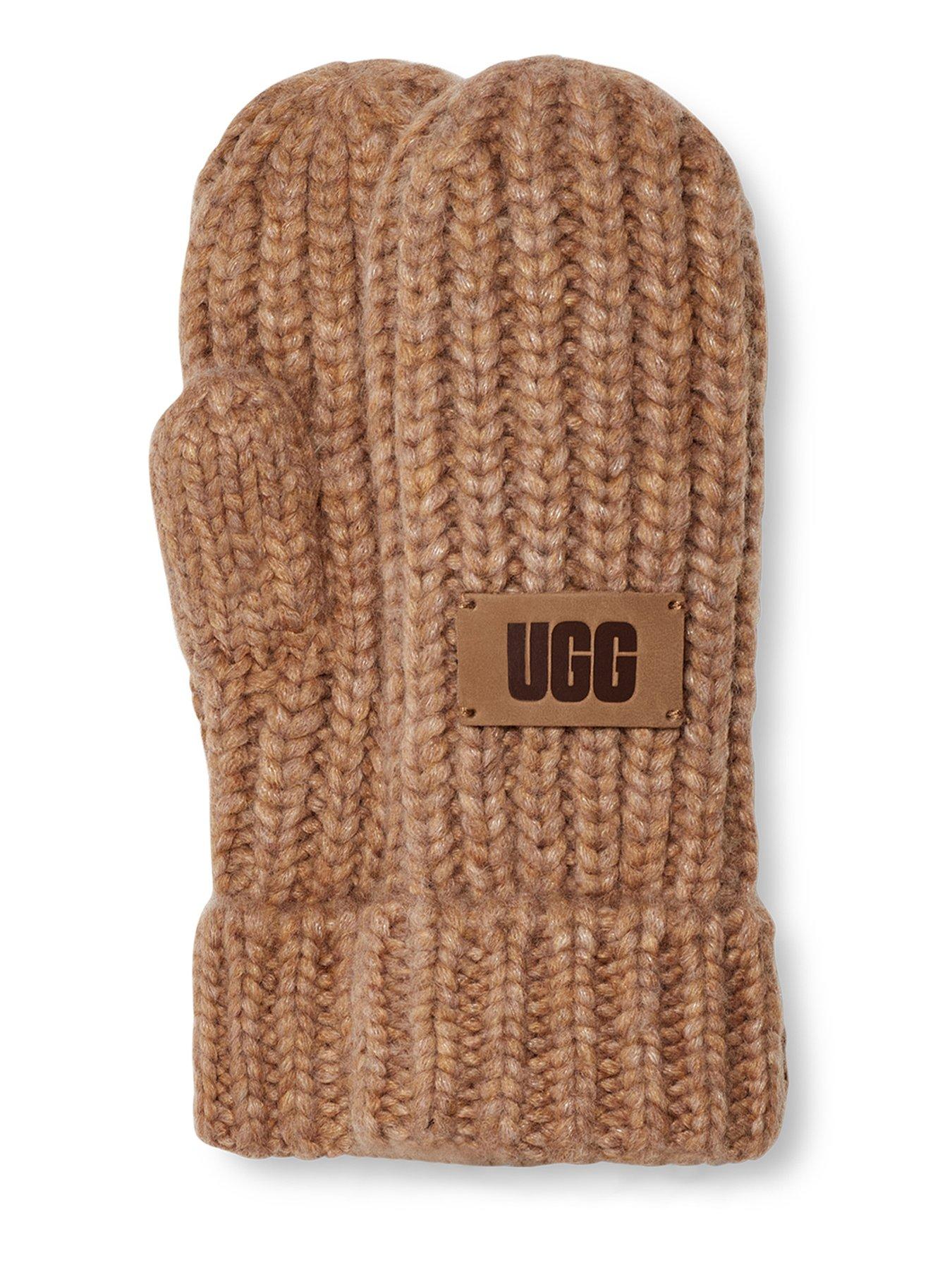 ugg-kids-ugg-airy-knit-chunky-rib-knit-mitten-brownstillFront