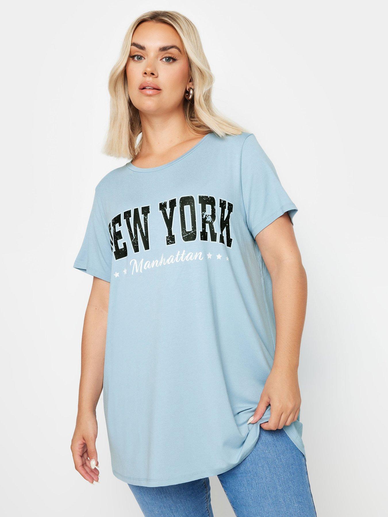 yours-embellished-and-foil-glitter-printed-t-shirt-blue