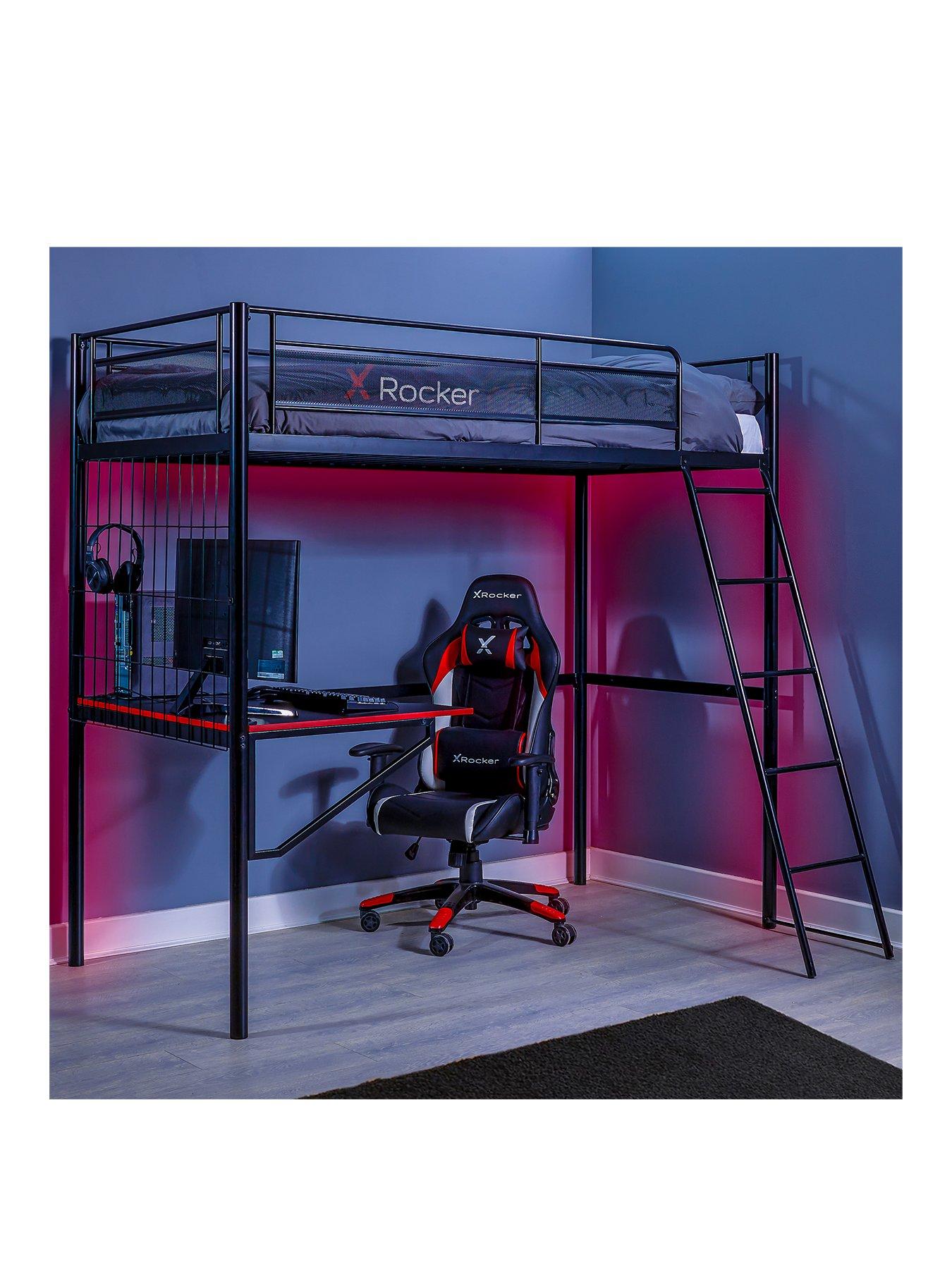 x-rocker-icarus-xlnbsphigh-sleeper-bed-with-gamingnbspdeskstillFront