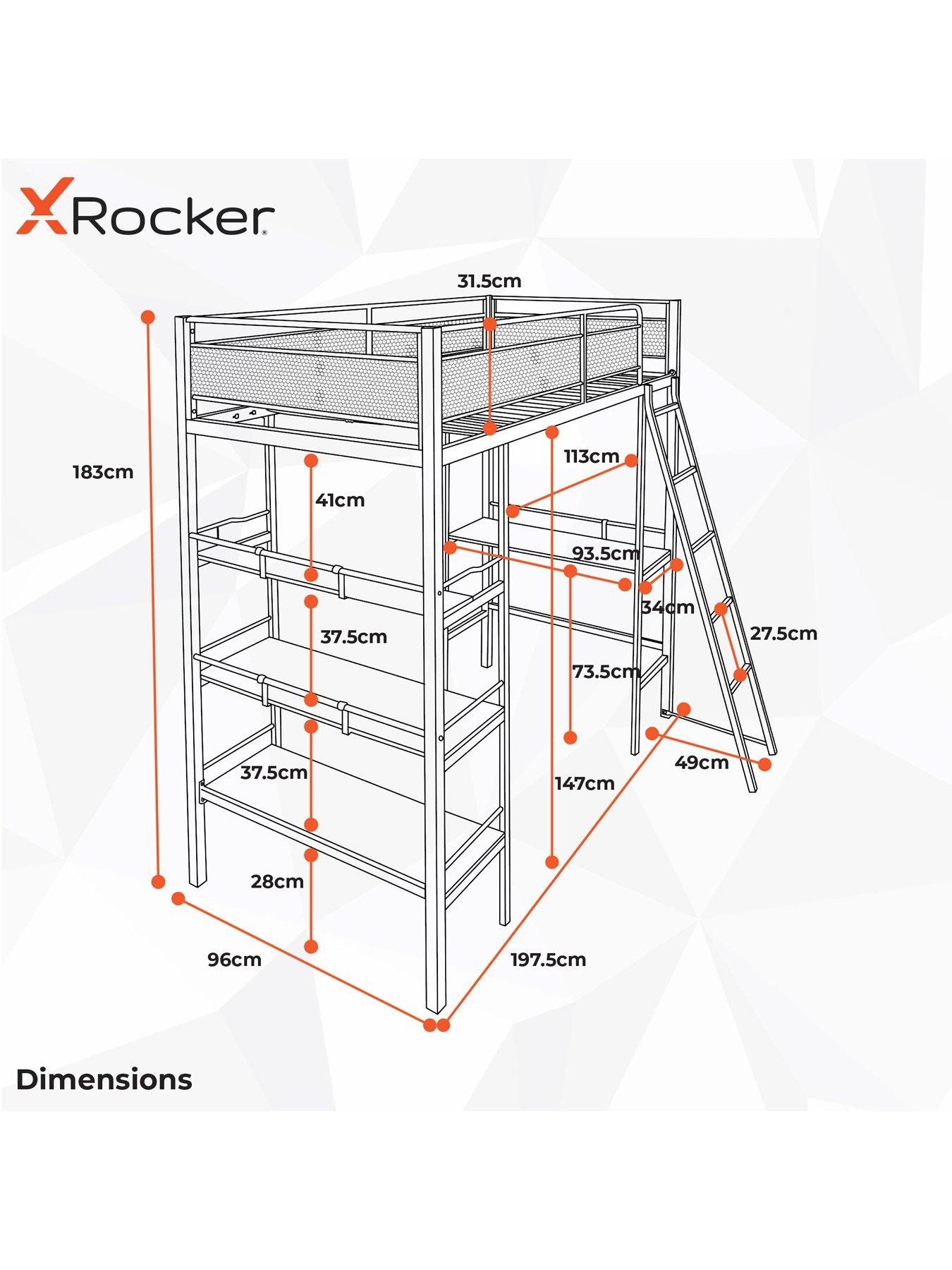 Image 6 of 6 of X Rocker Fortress - Gaming Bunk Bed