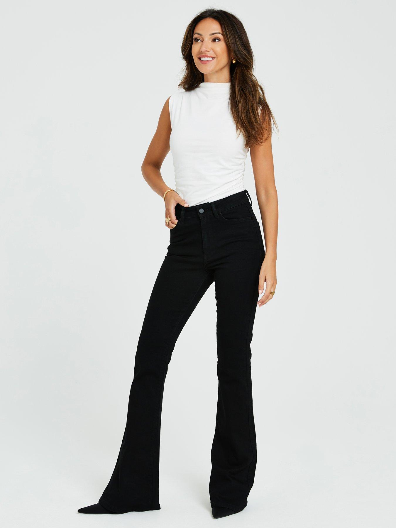 ootd flare pants black white minimal and other stories pum…