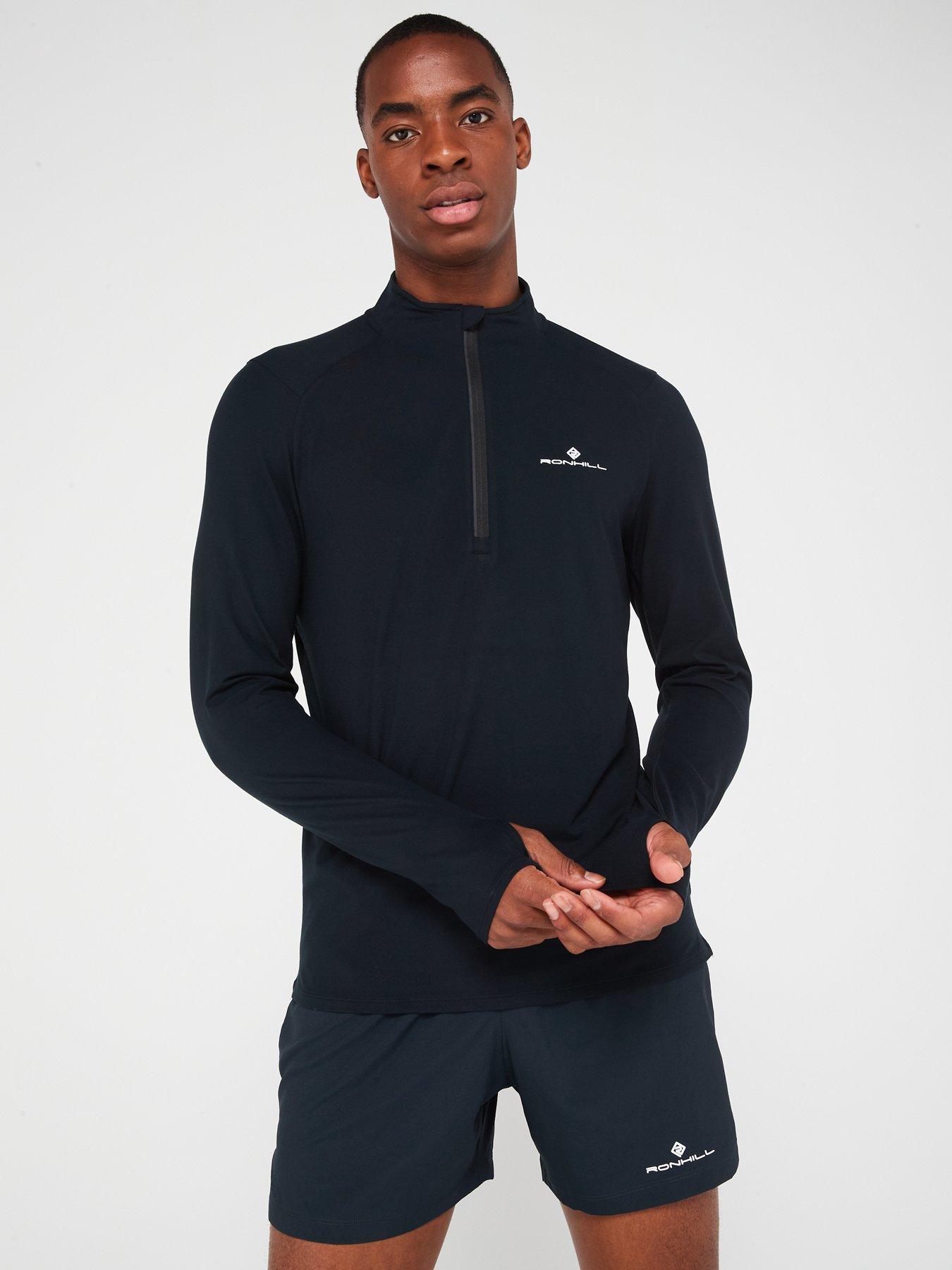 Image 1 of 6 of Ronhill Men's Core Running Thermal 1/2 Zip Top &nbsp; - Black
