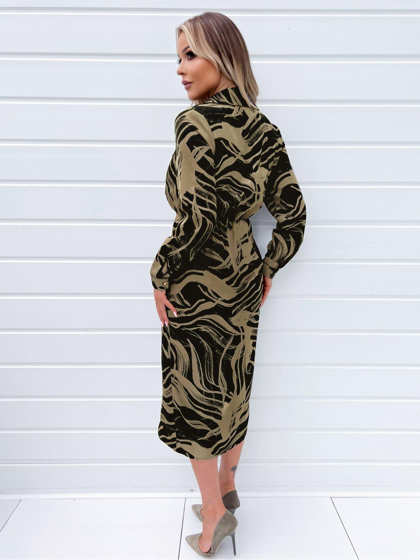 ax-paris-black-and-khaki-print-wrap-collared-midi-dressstillFront