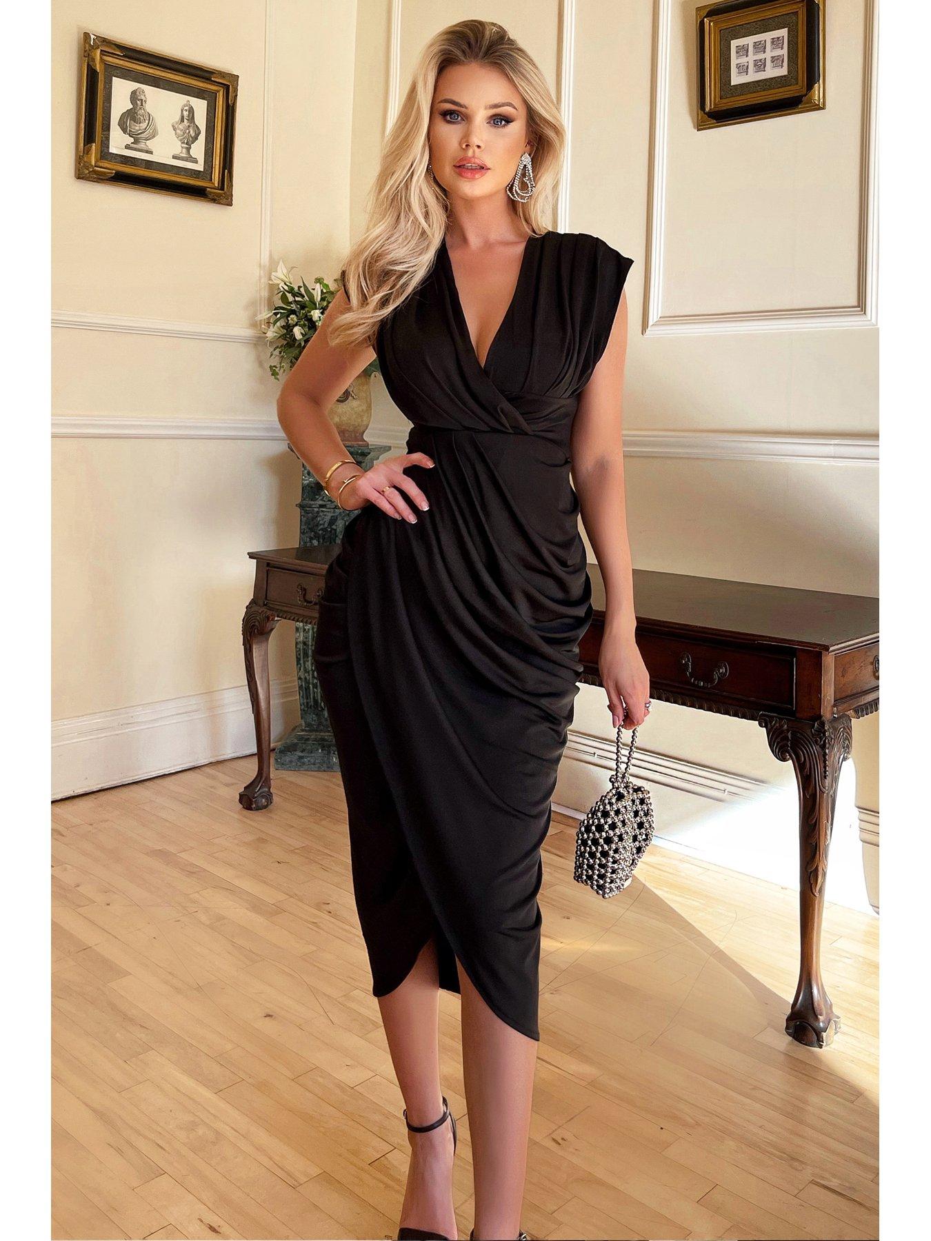 ax-paris-black-wrap-draped-midi-dressoutfit